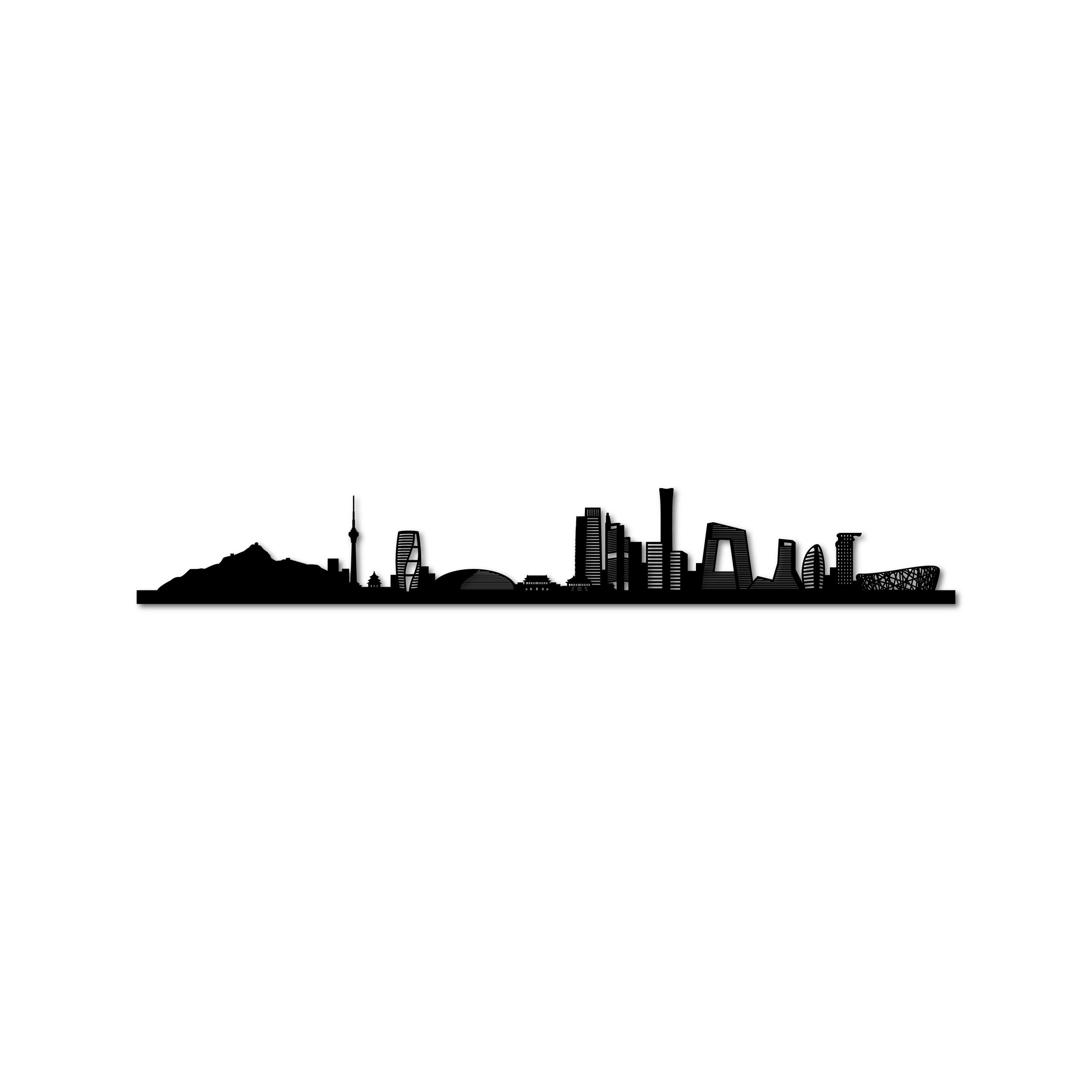Beirut Skyline, Laser-cut in Matte Black Acrylic, on a White Background