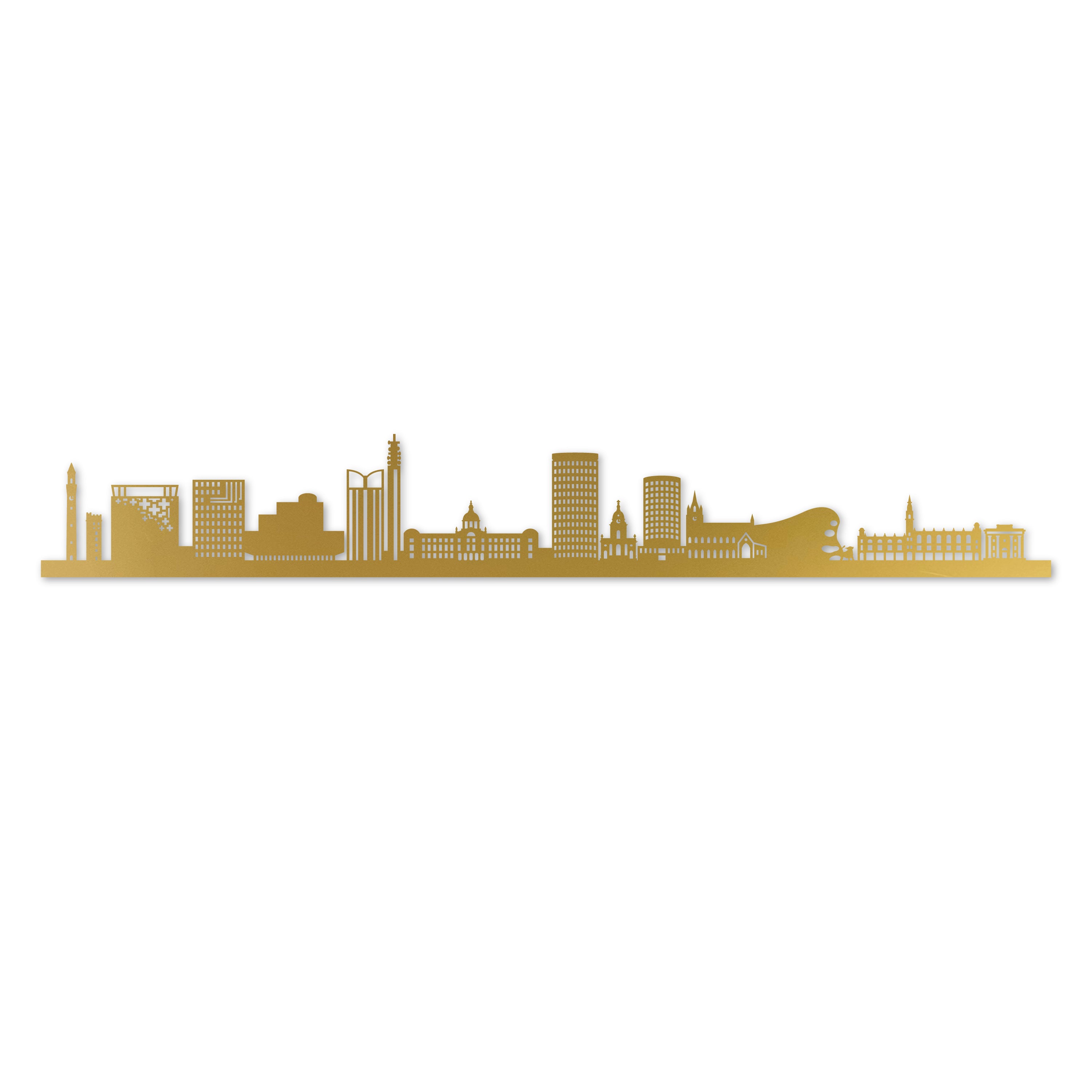 Birmingham Skyline Laser Cut In Recycled Gold Acrylic