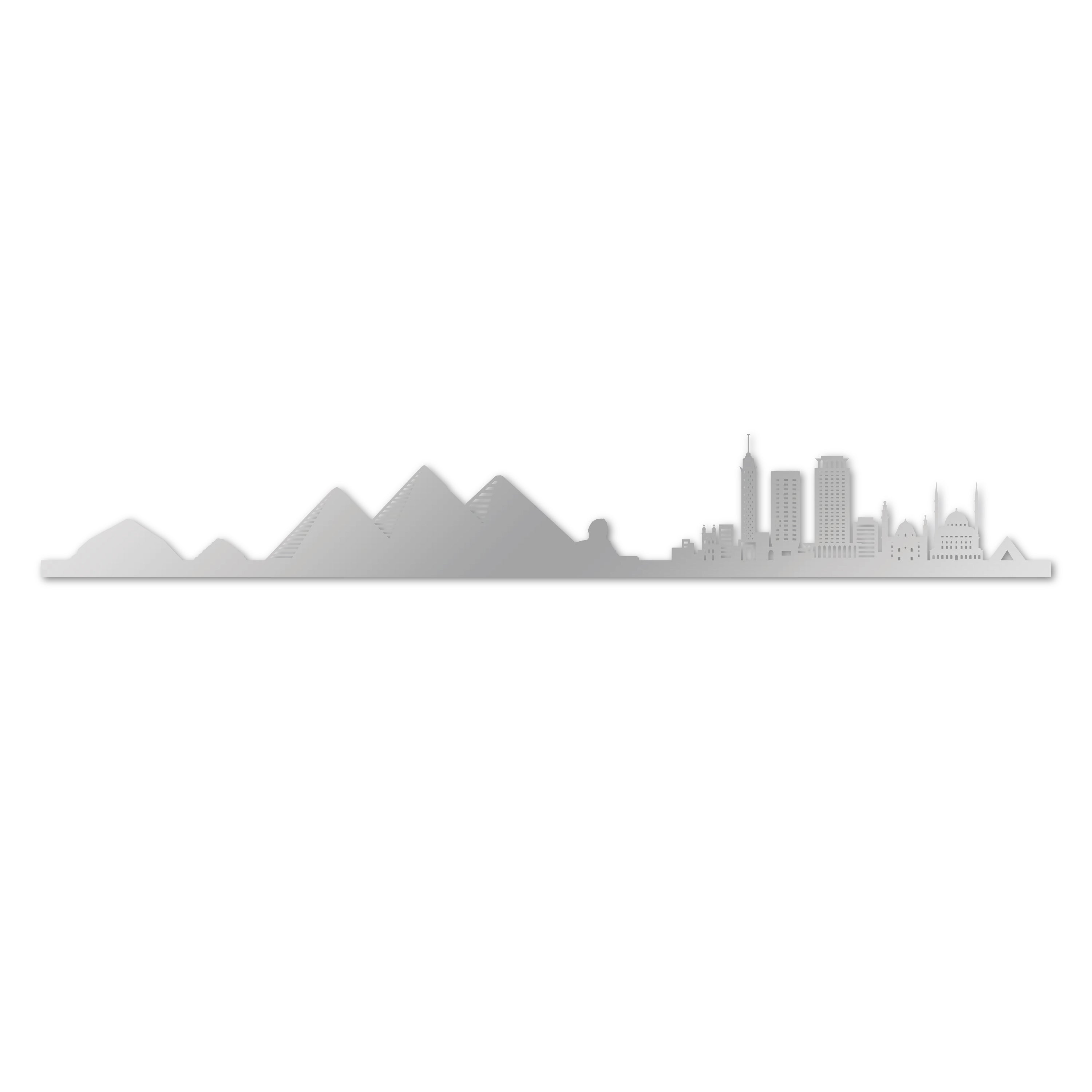 Skyline laser-cut in reclycled acrylic on Seating Room's Wall