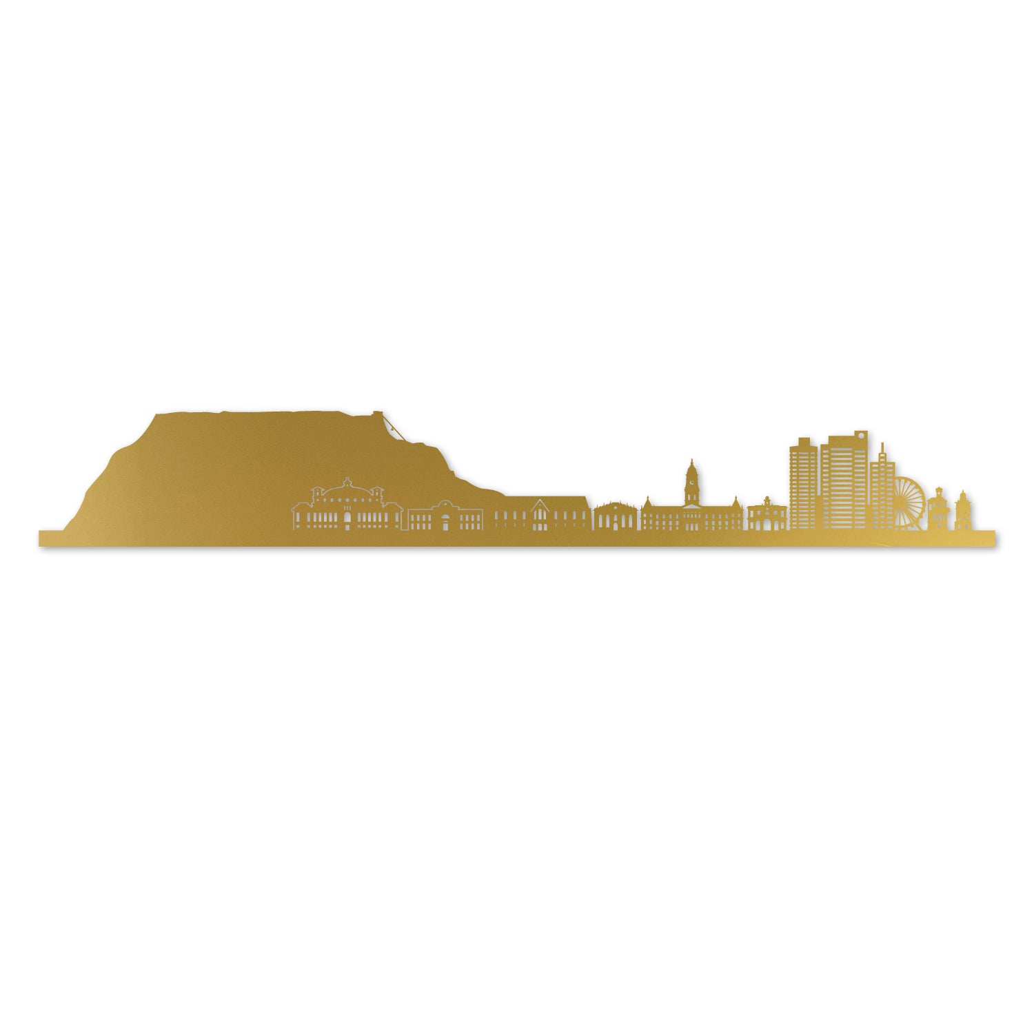 Skyline laser-cut in reclycled acrylic on Seating Room's Wall