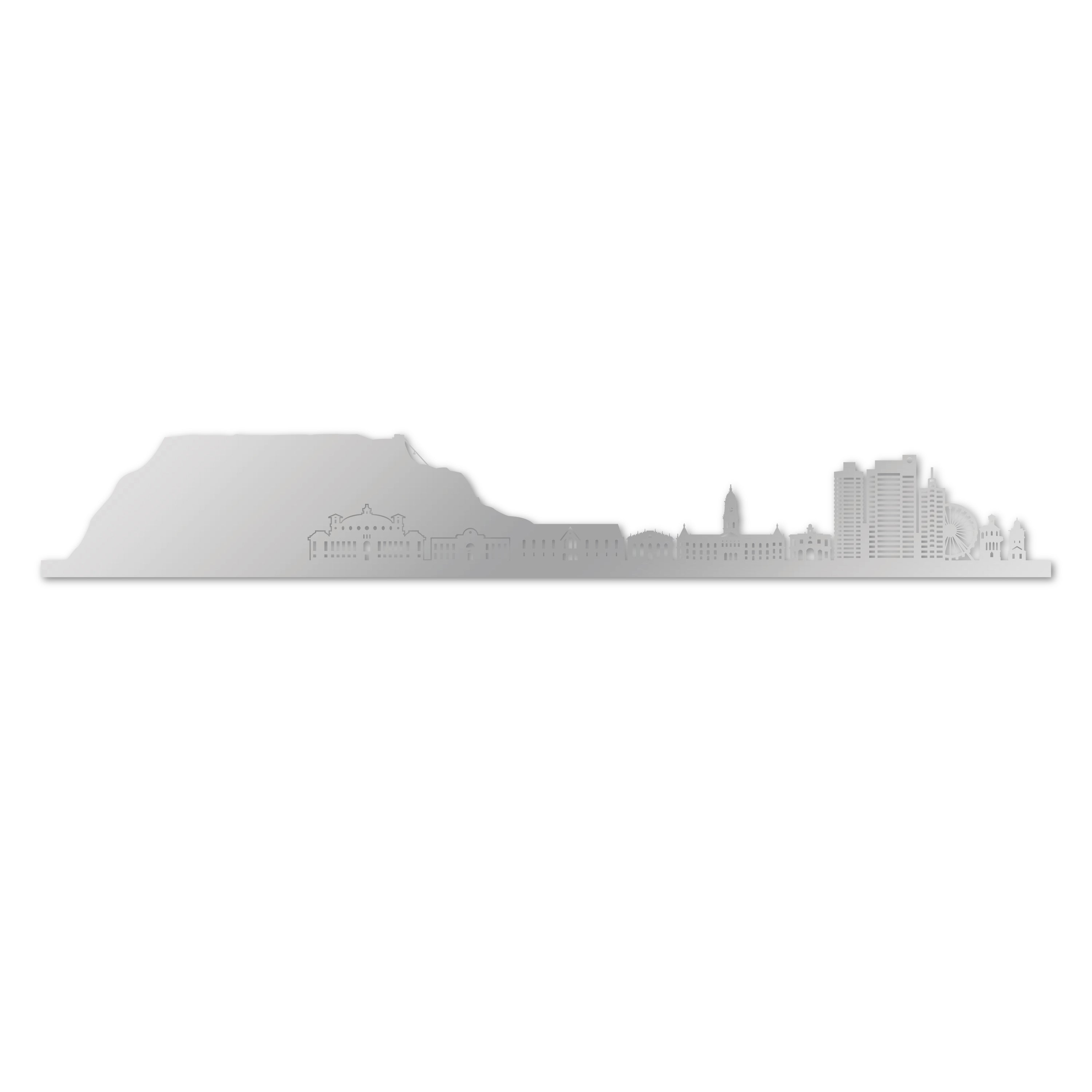 Skyline laser-cut in reclycled acrylic on Seating Room's Wall