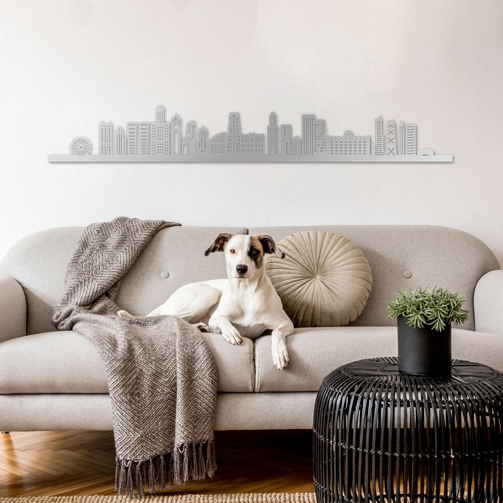 Skyline, Laser-cut in Acrylic, on a White Background