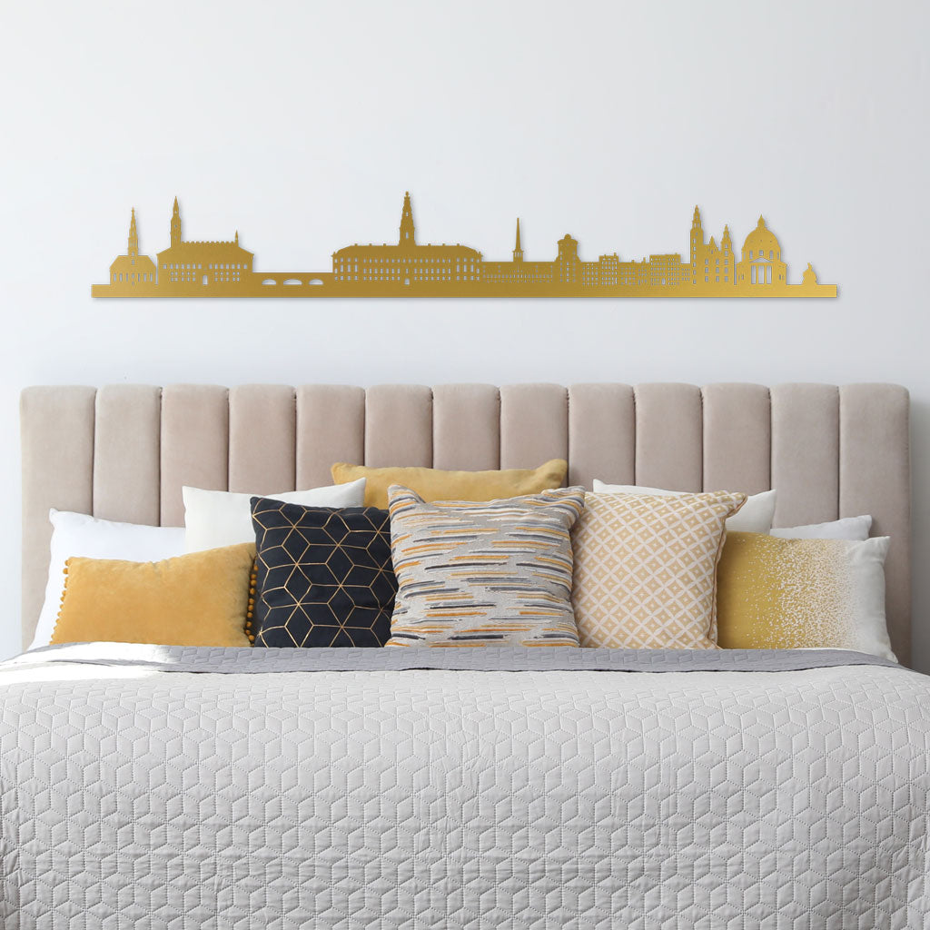 Copenhagen Skyline Gold By Siluet On Top Of Bedframe
