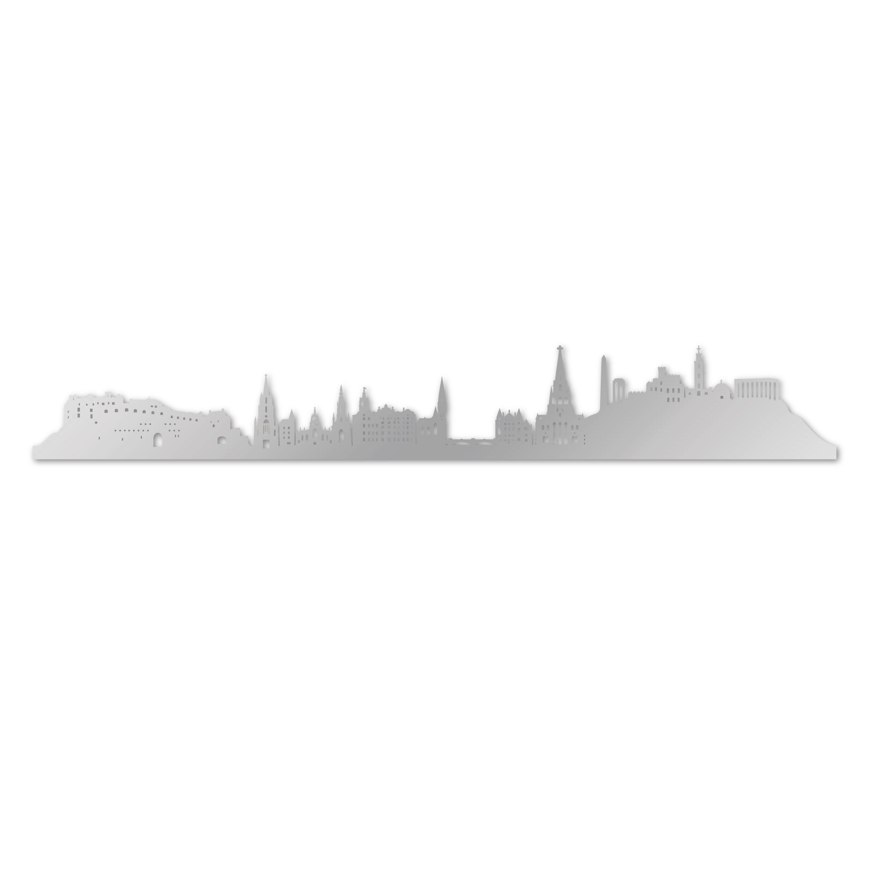 Skyline laser-cut in reclycled acrylic on Seating Room's Wall