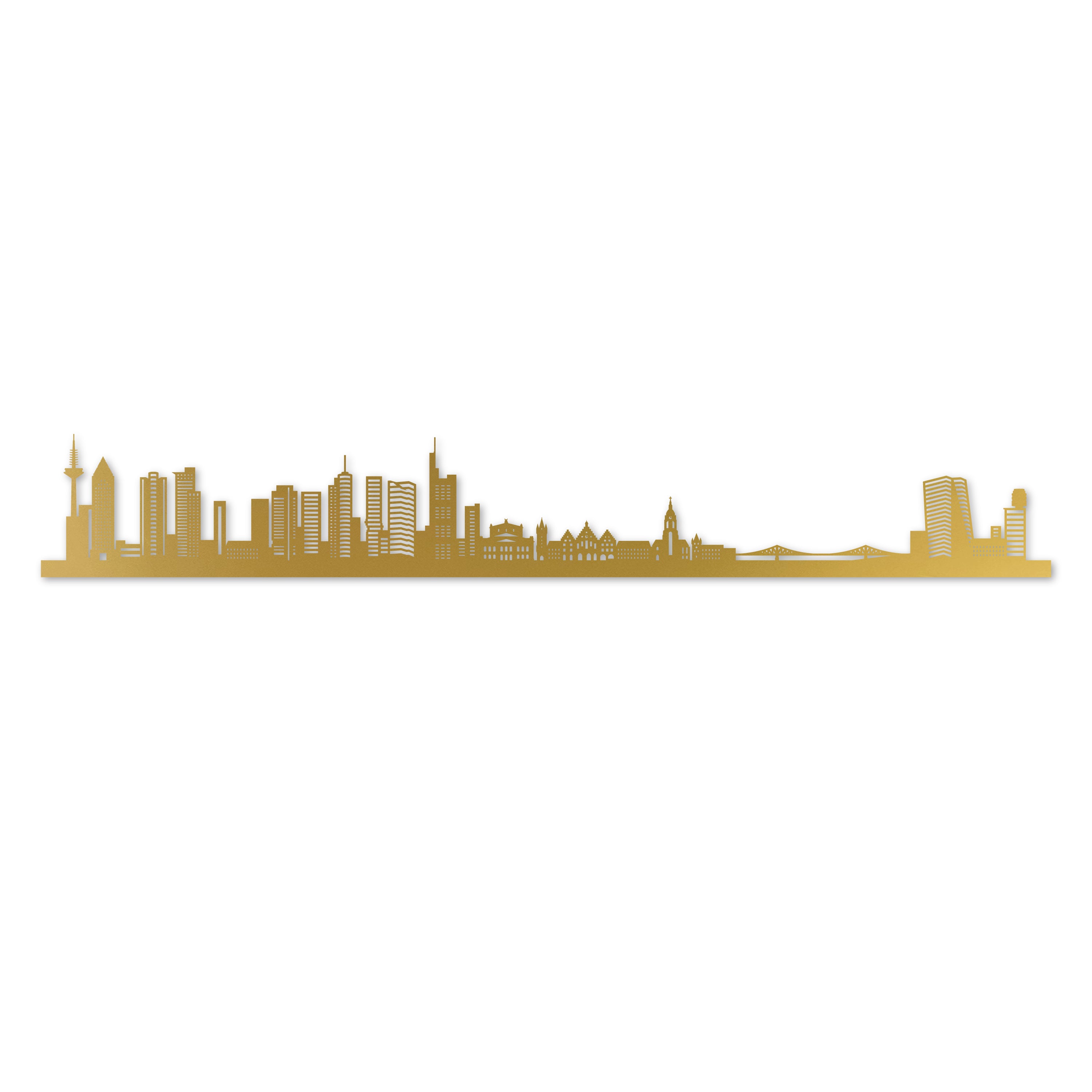 Frankfurt Skyline Laser Cut In Recycled Gold Acrylic
