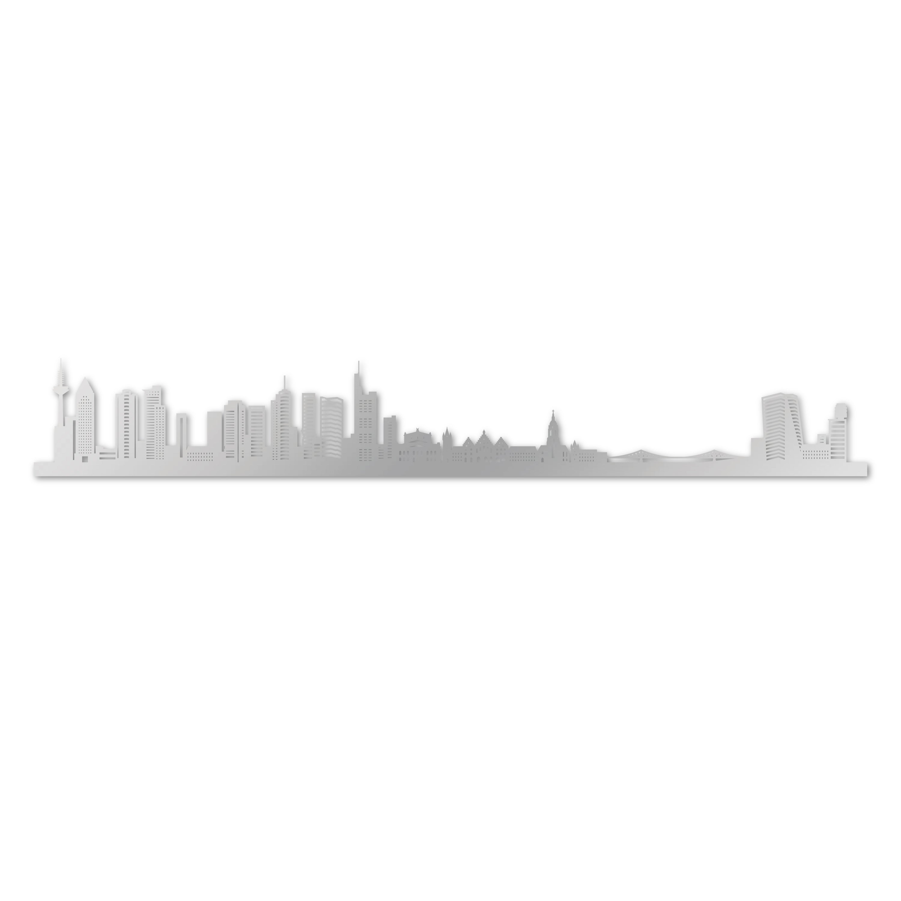 Skyline laser-cut in reclycled acrylic on Seating Room's Wall