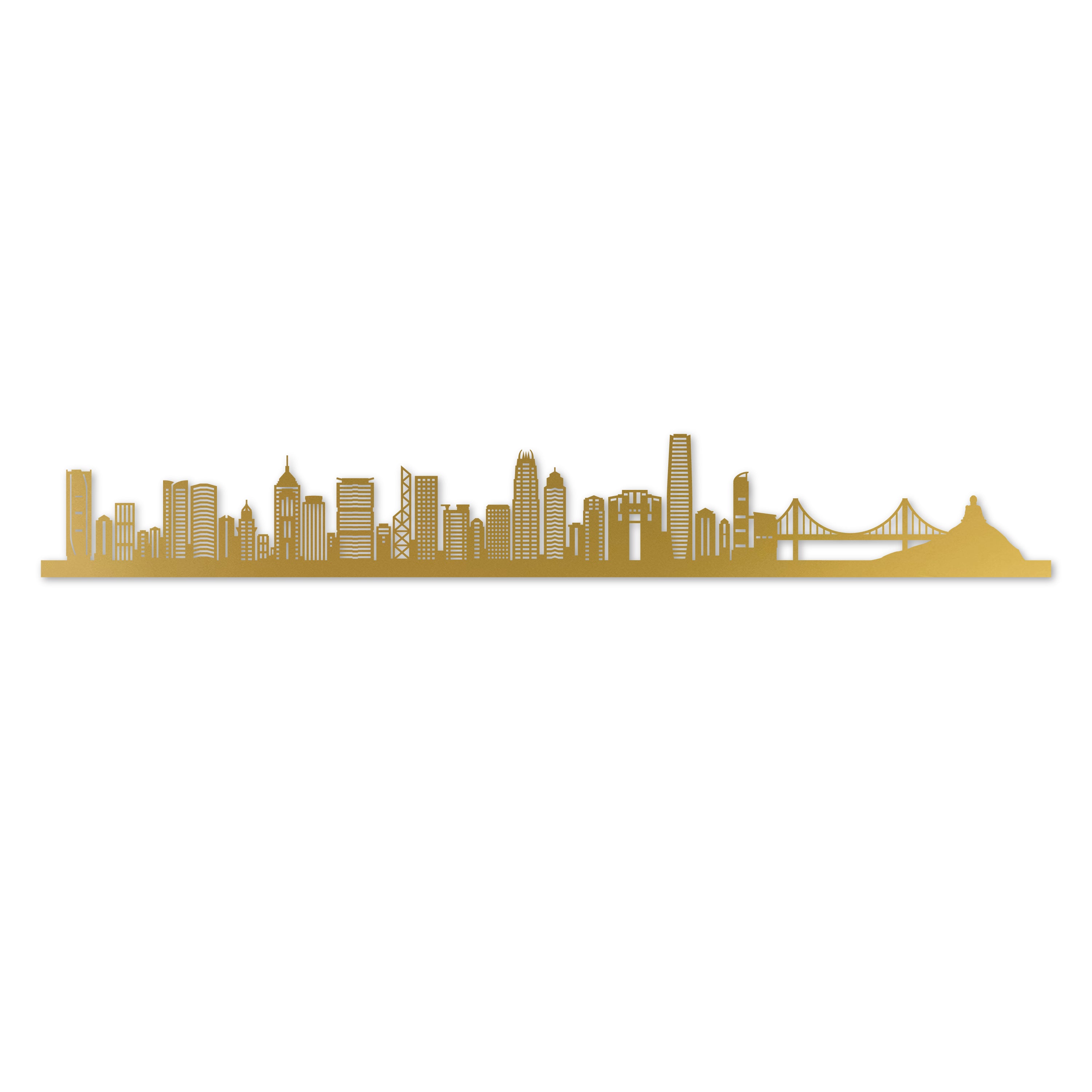 Skyline laser-cut in reclycled acrylic on Seating Room's Wall