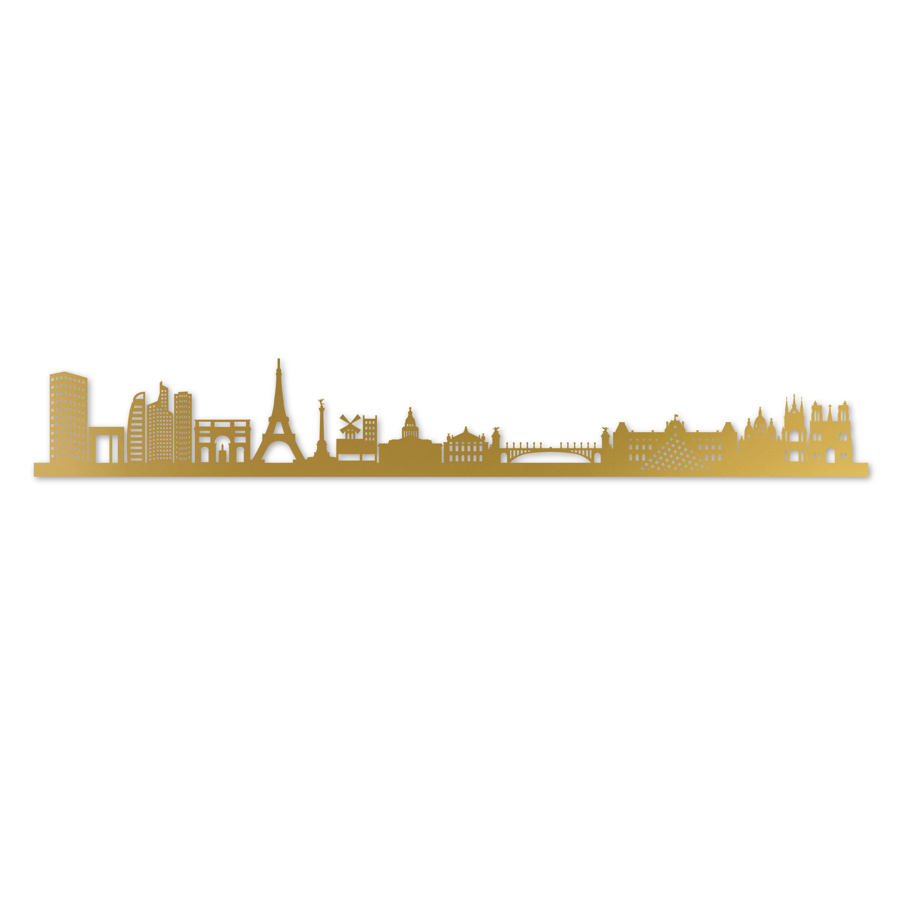 Paris Skyline Laser Cut In Recycled Gold Acrylic