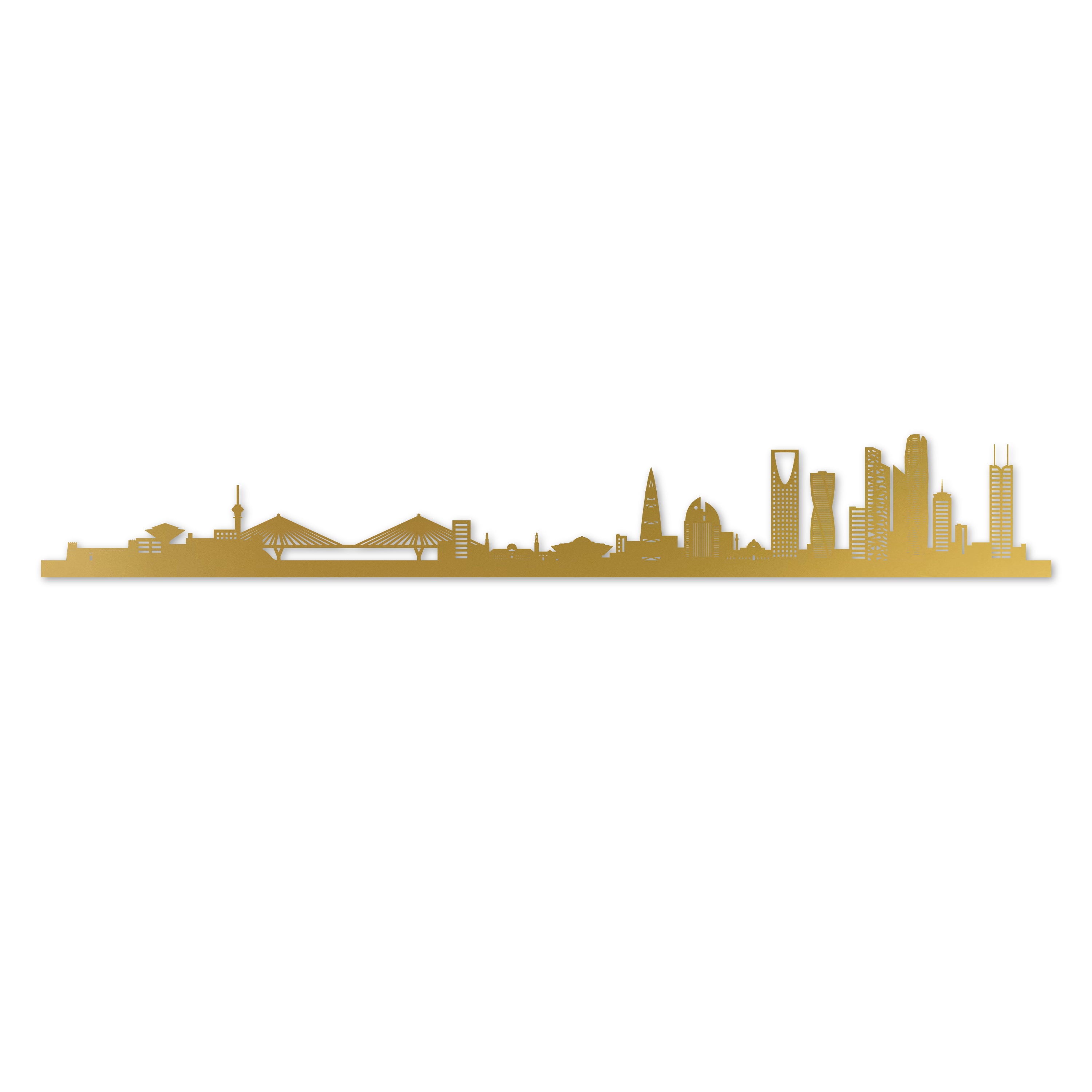Riyadh Skyline Laser Cut In Recycled Gold Acrylic