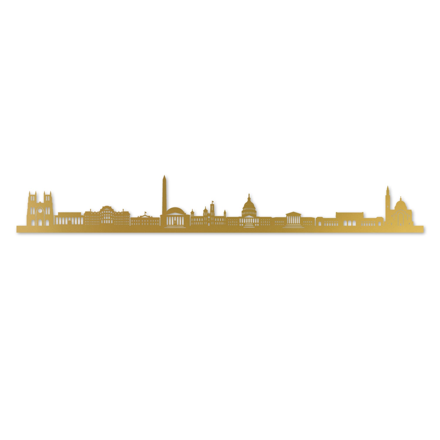 Washington Skyline Laser Cut In Recycled Gold Acrylic