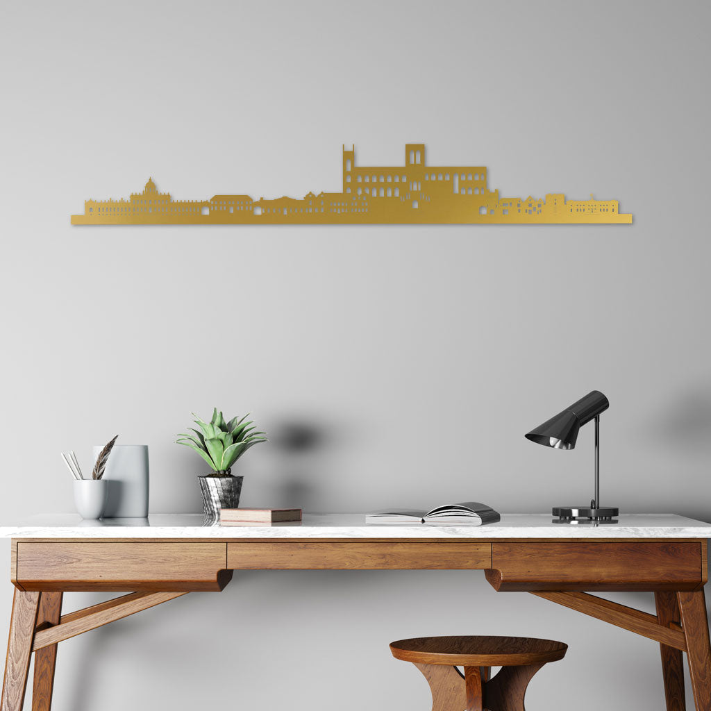 York Gold Skyline By Siluet Grey Wall Study Table