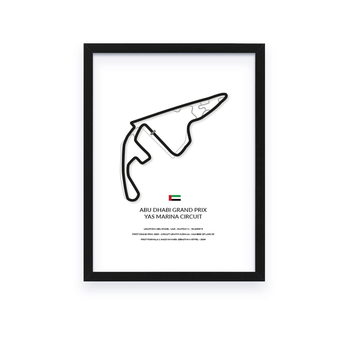 Abu Dhabi Grand Prix - Yas Island - Siluet City SilhouettesWall artGPAUH3040LBGPAUH3040LBBlack Frame