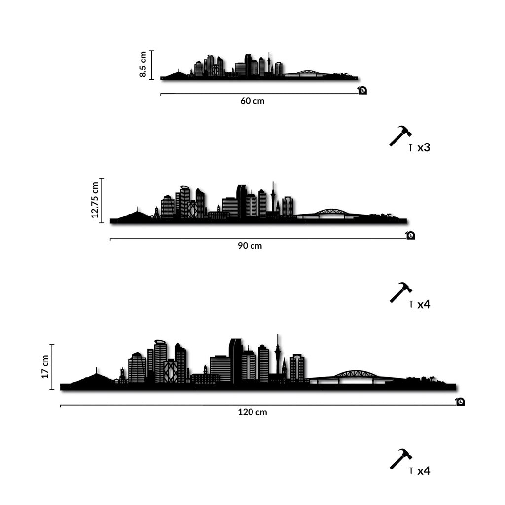 Auckland - Siluet City Silhouettes SkylineSSLAUK - YSSLAUK - YSmall - 23.6 in - 60 cmSilverYes, please