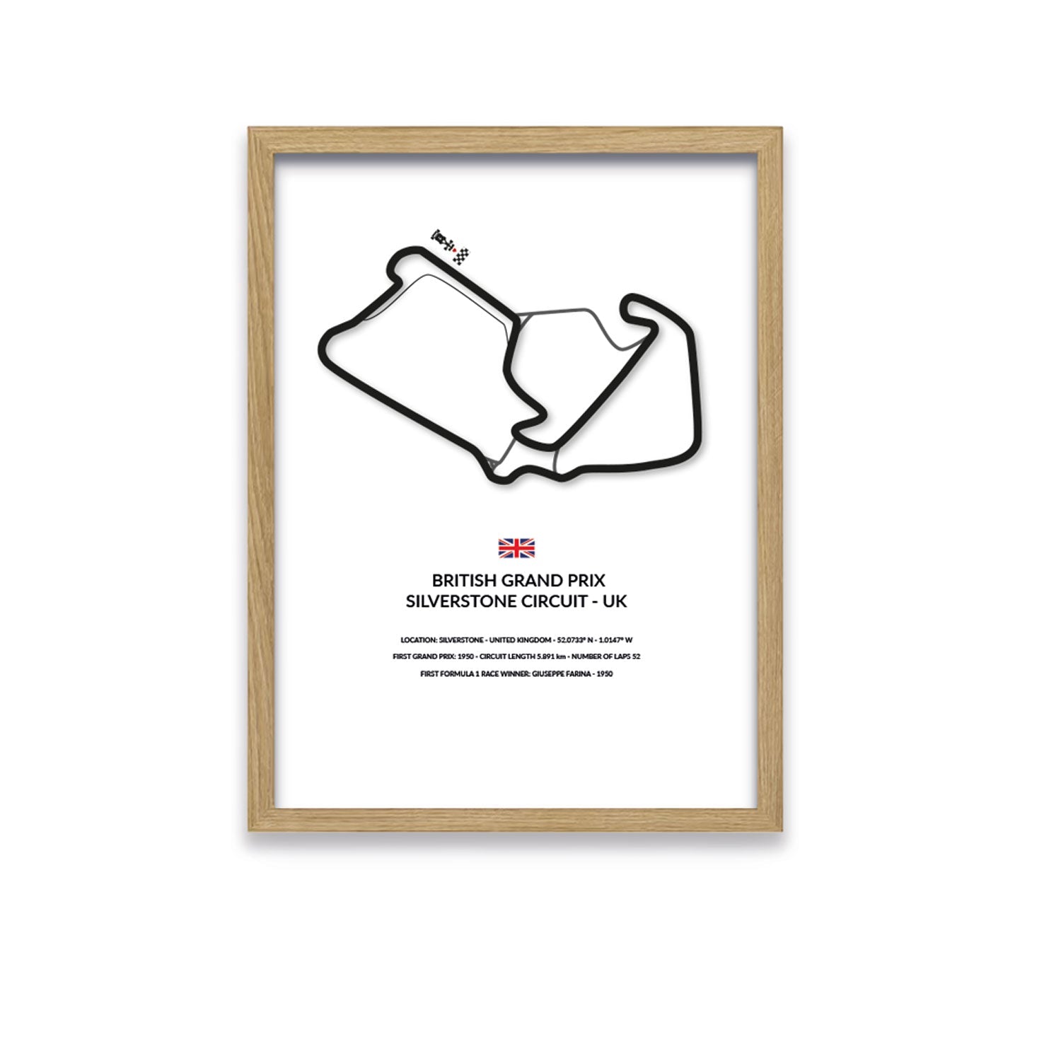British Grand Prix - Silverstone - Siluet City SilhouettesWall artGPLTN3040LOGPLTN3040LOOak Effect Frame