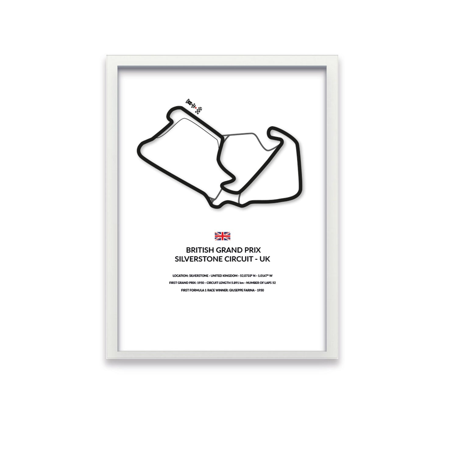 British Grand Prix - Silverstone - Siluet City SilhouettesWall artGPLTN3040LWGPLTN3040LWWhite Frame