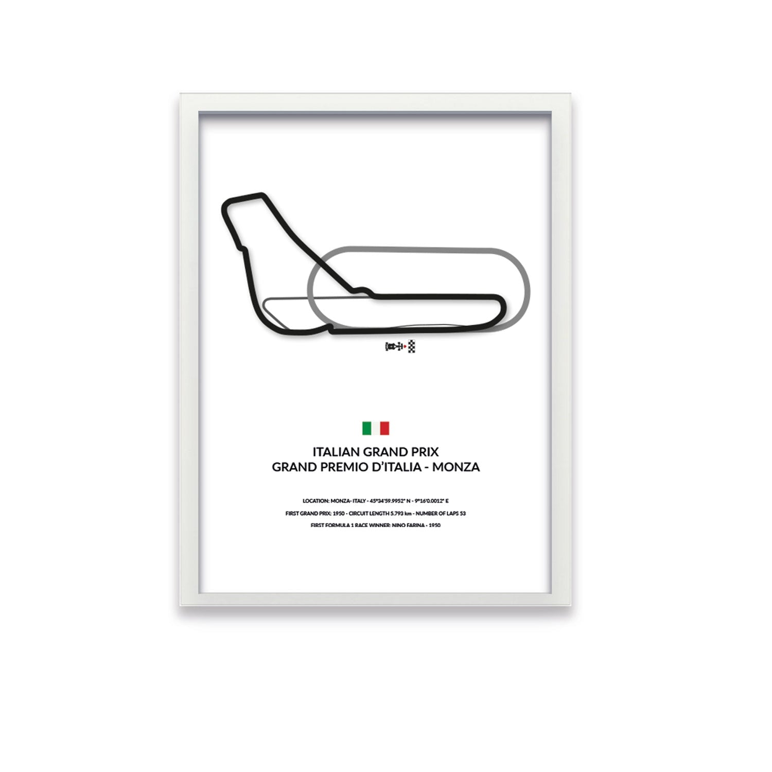 Italian Grand Prix - Monza - Siluet City SilhouettesWall artGPLIN3040LWGPLIN3040LWWhite Frame