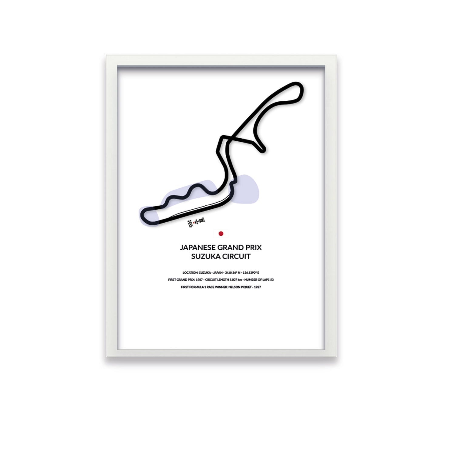 Japanese Grand Prix - Suzuka - Siluet City SilhouettesWall artGPNGO3040LWGPNGO3040LWWhite Frame