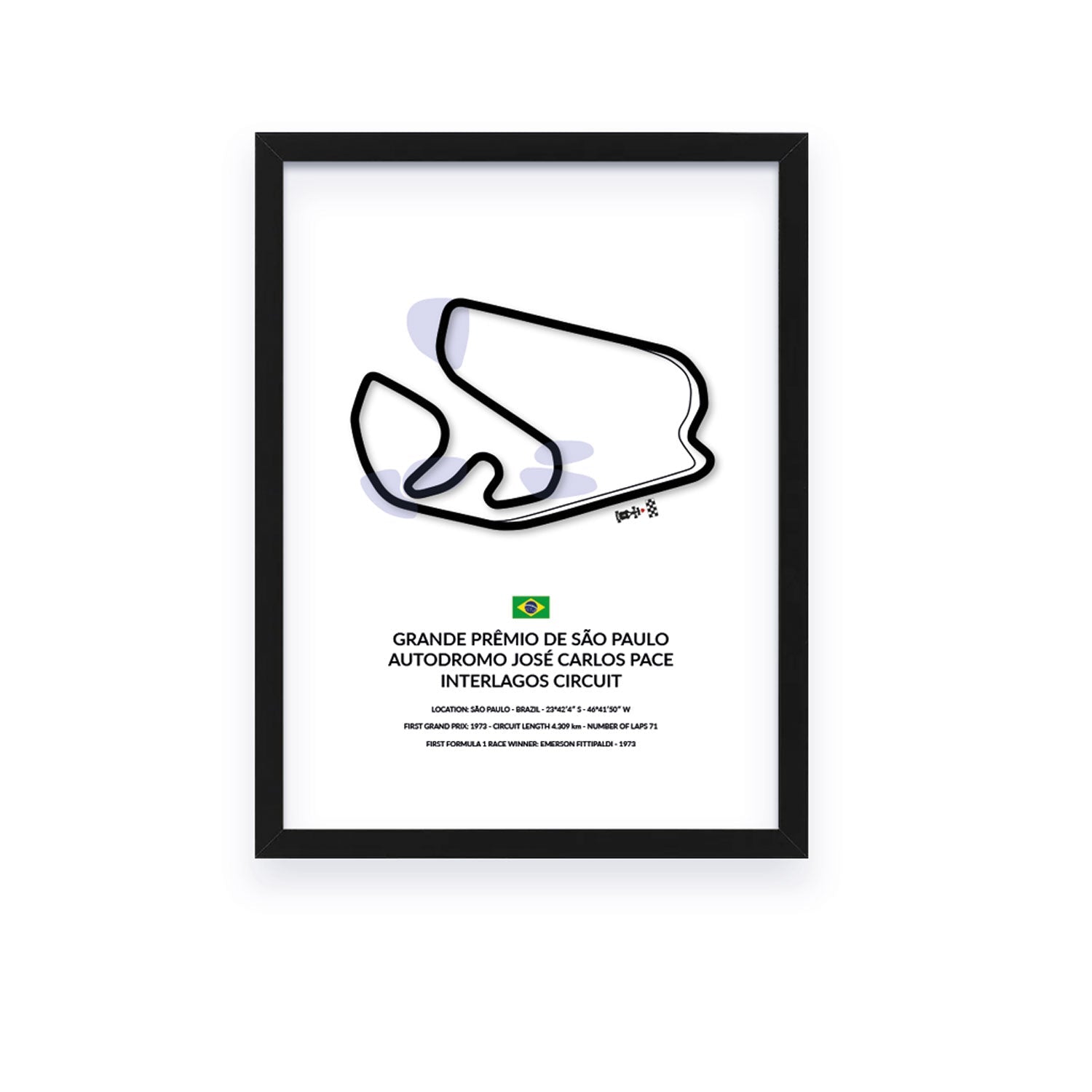 Sao Paulo Grand Prix - Interlagos - Siluet City SilhouettesWall artGPCGN3040LBGPCGN3040LBBlack Frame