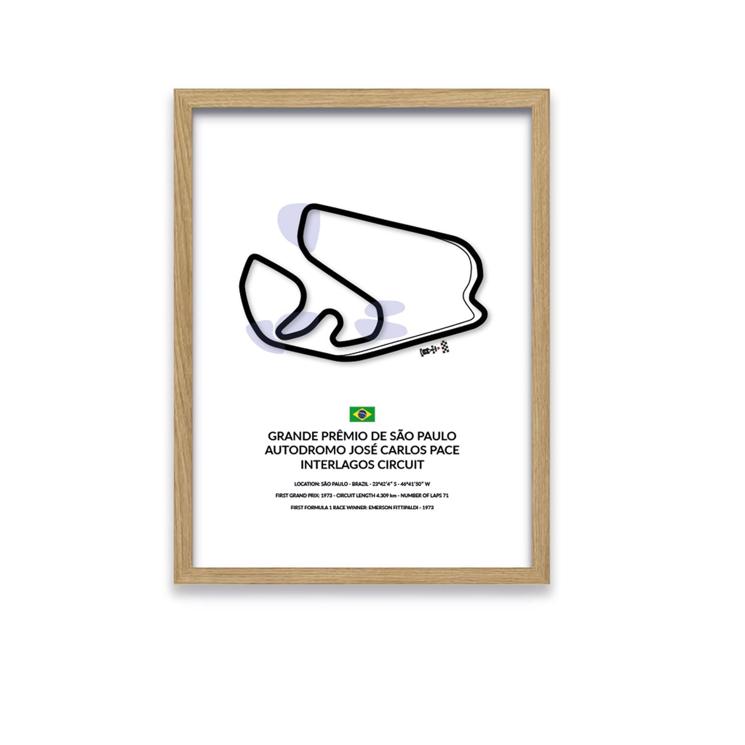 Sao Paulo Grand Prix - Interlagos - Siluet City SilhouettesWall artGPCGN3040LOGPCGN3040LOOak Effect Frame