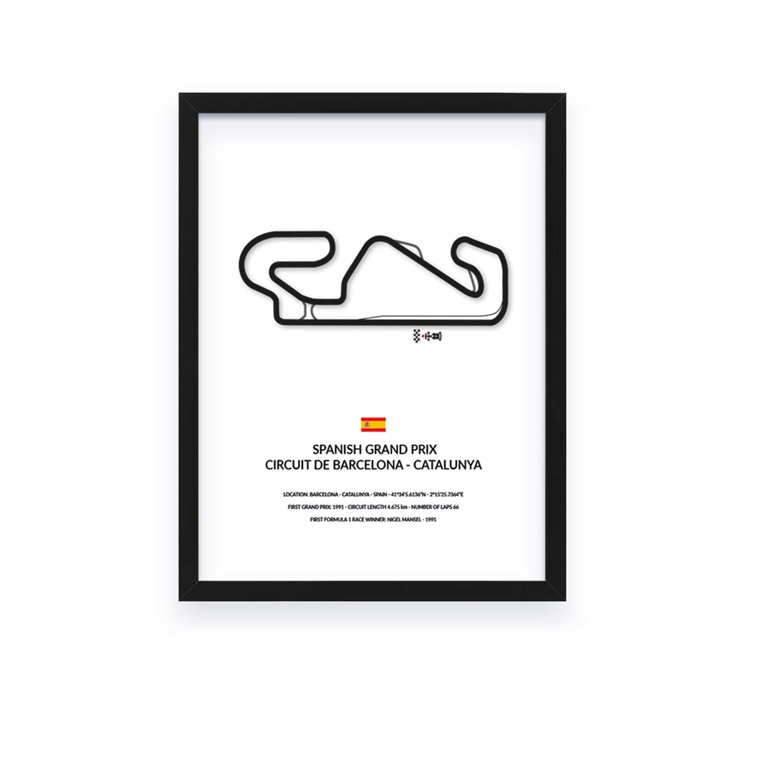 Spanish Grand Prix - Barcelona - Siluet City SilhouettesWall artGPBCN3040LBGPBCN3040LBBlack Frame