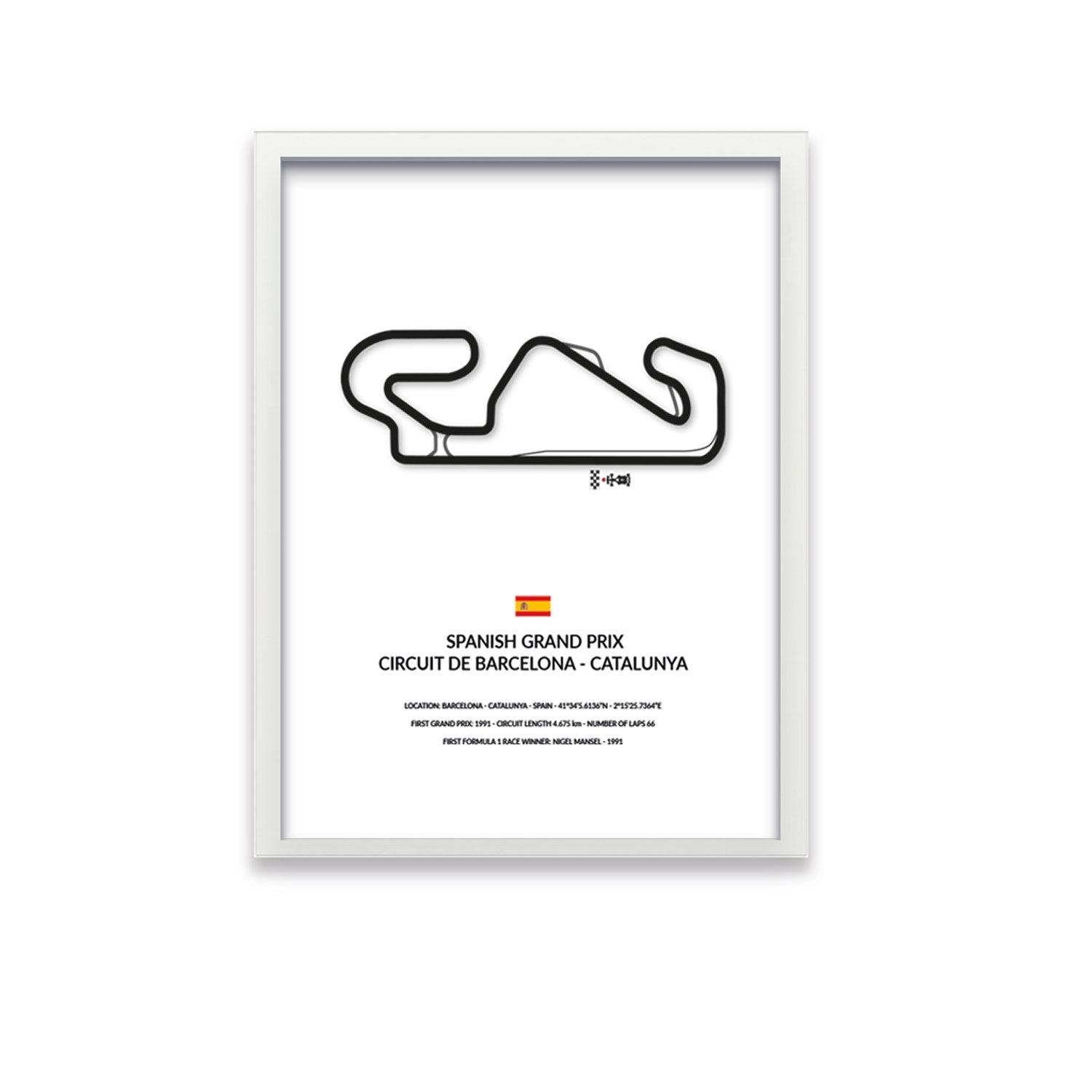 Spanish Grand Prix - Barcelona - Siluet City SilhouettesWall artGPBCN3040LWGPBCN3040LWWhite Frame