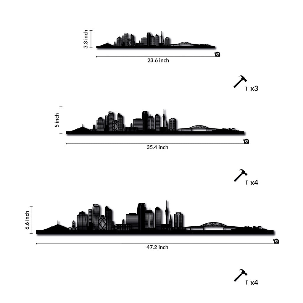 Auckland - Siluet City Silhouettes SkylineSSLAUK - YSSLAUK - YSmall - 23.6 in - 60 cmSilverYes, please