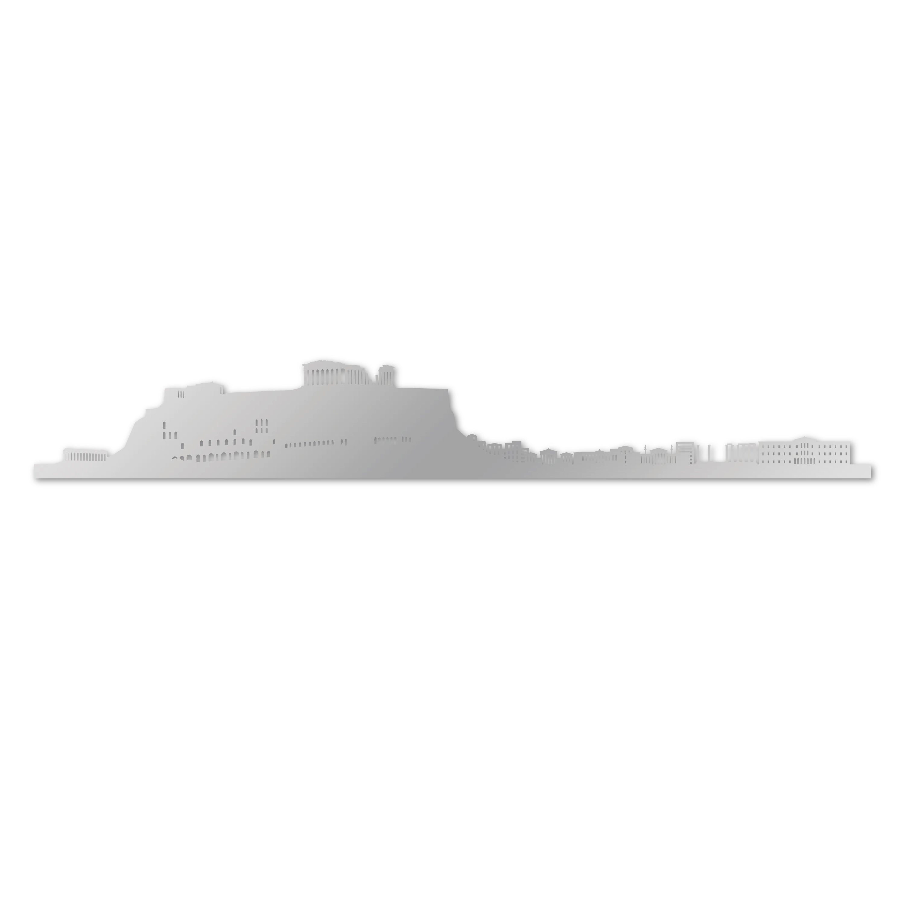 Skyline laser-cut in  reclycled acrylic on Seating Room's Wall