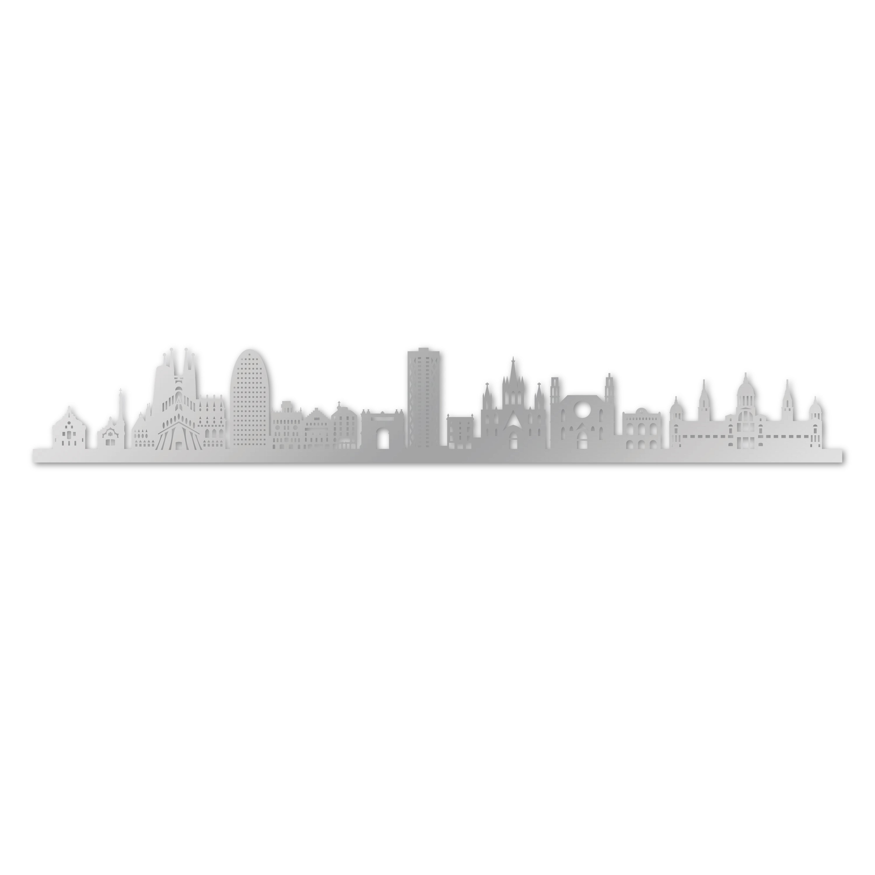 Skyline laser-cut in  reclycled acrylic on Seating Room's Wall