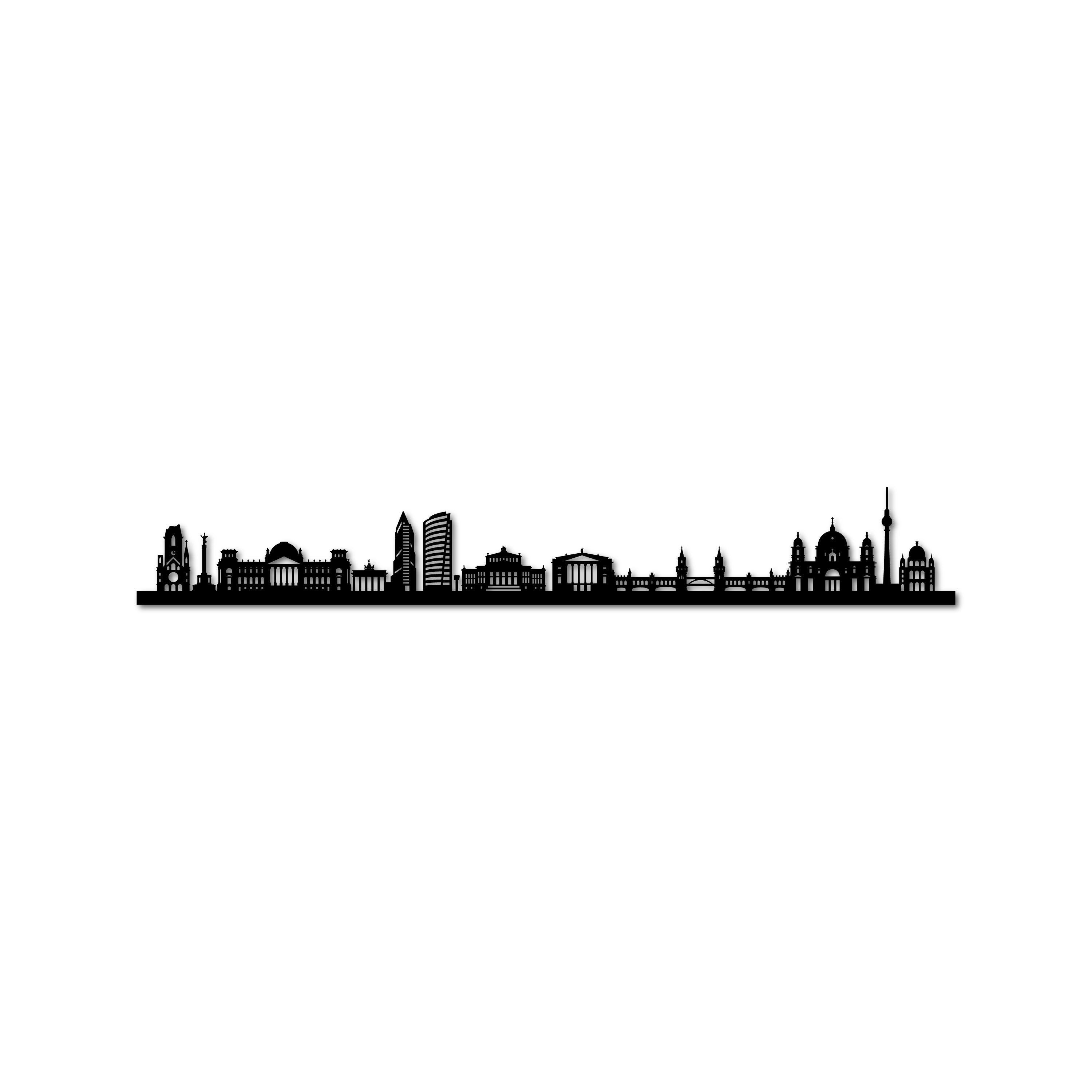 Beijing Skyline, Laser-cut in Matte Black Acrylic, on a White Background