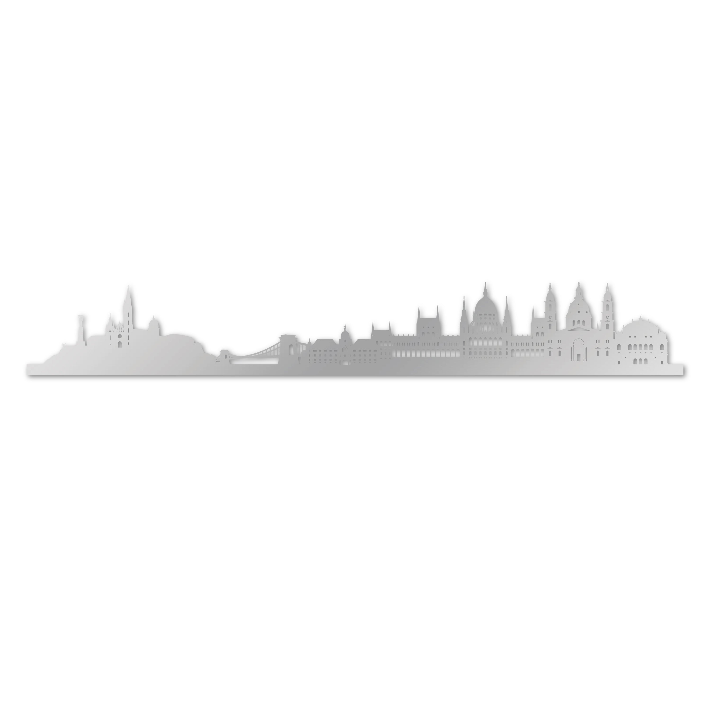 Budapest Skyline laser-cut in  reclycled acrylic on Seating Room's Wall