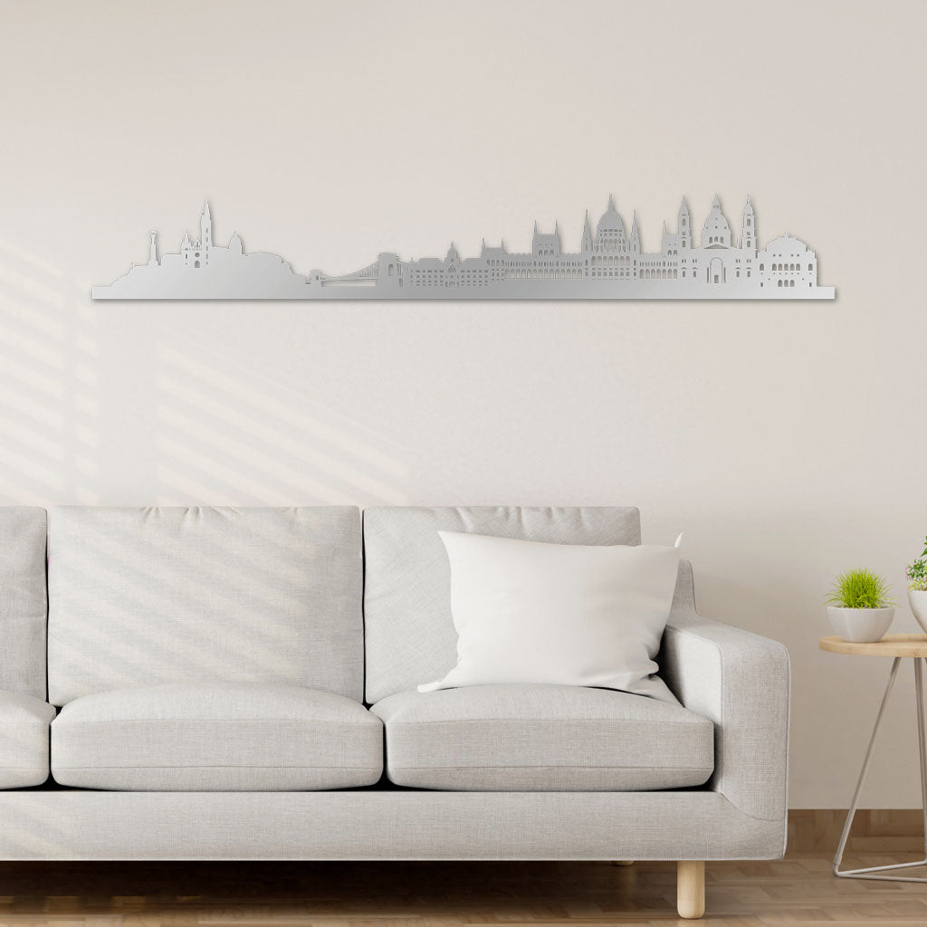 Budapest skyline, Laser-cut in  Acrylic, on a White Background