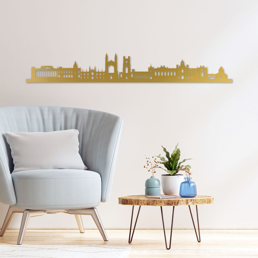Cambridge Skyline Gold By Siluet In Sitting Room With Baby Blue Chair