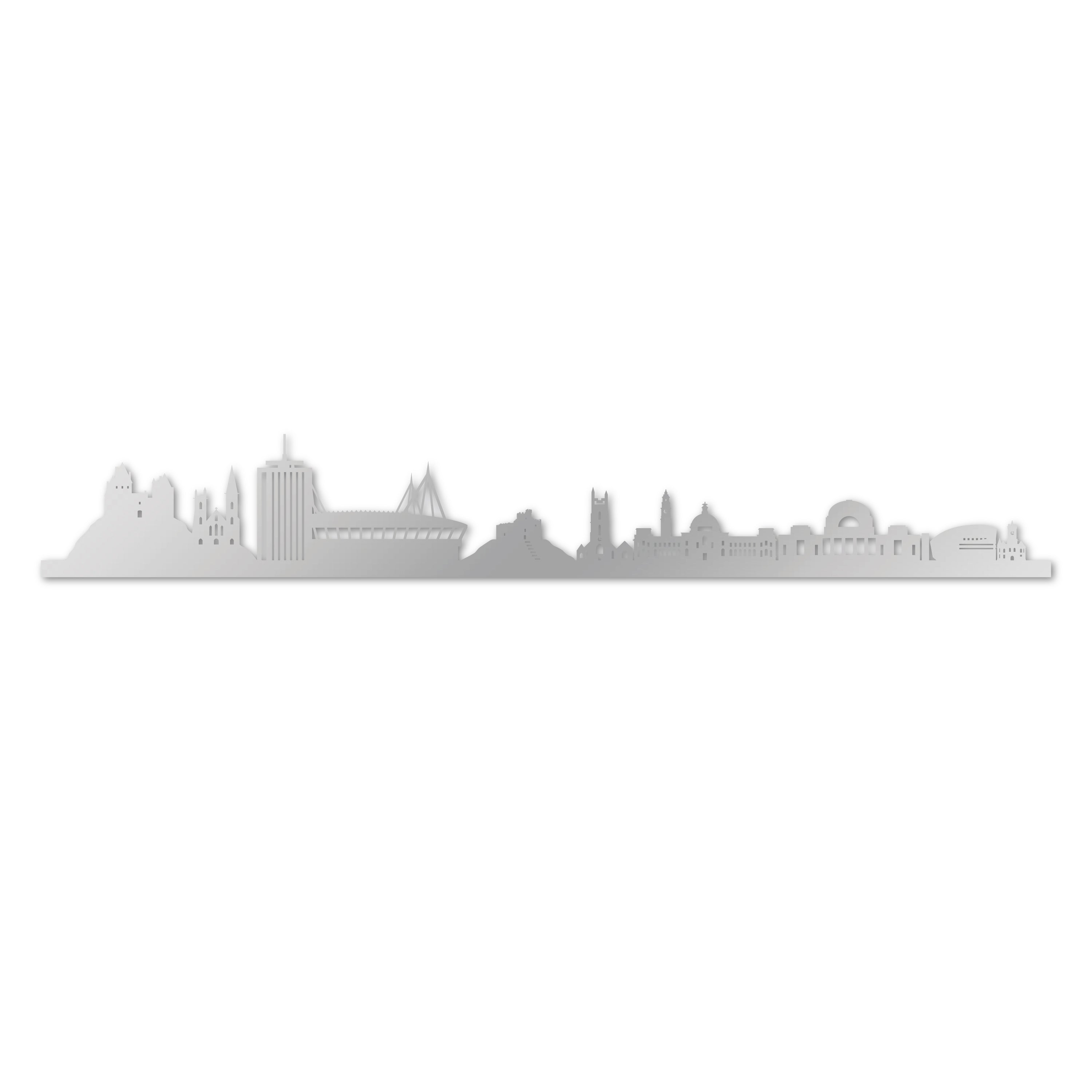 Skyline laser-cut in  reclycled acrylic on Seating Room's Wall
