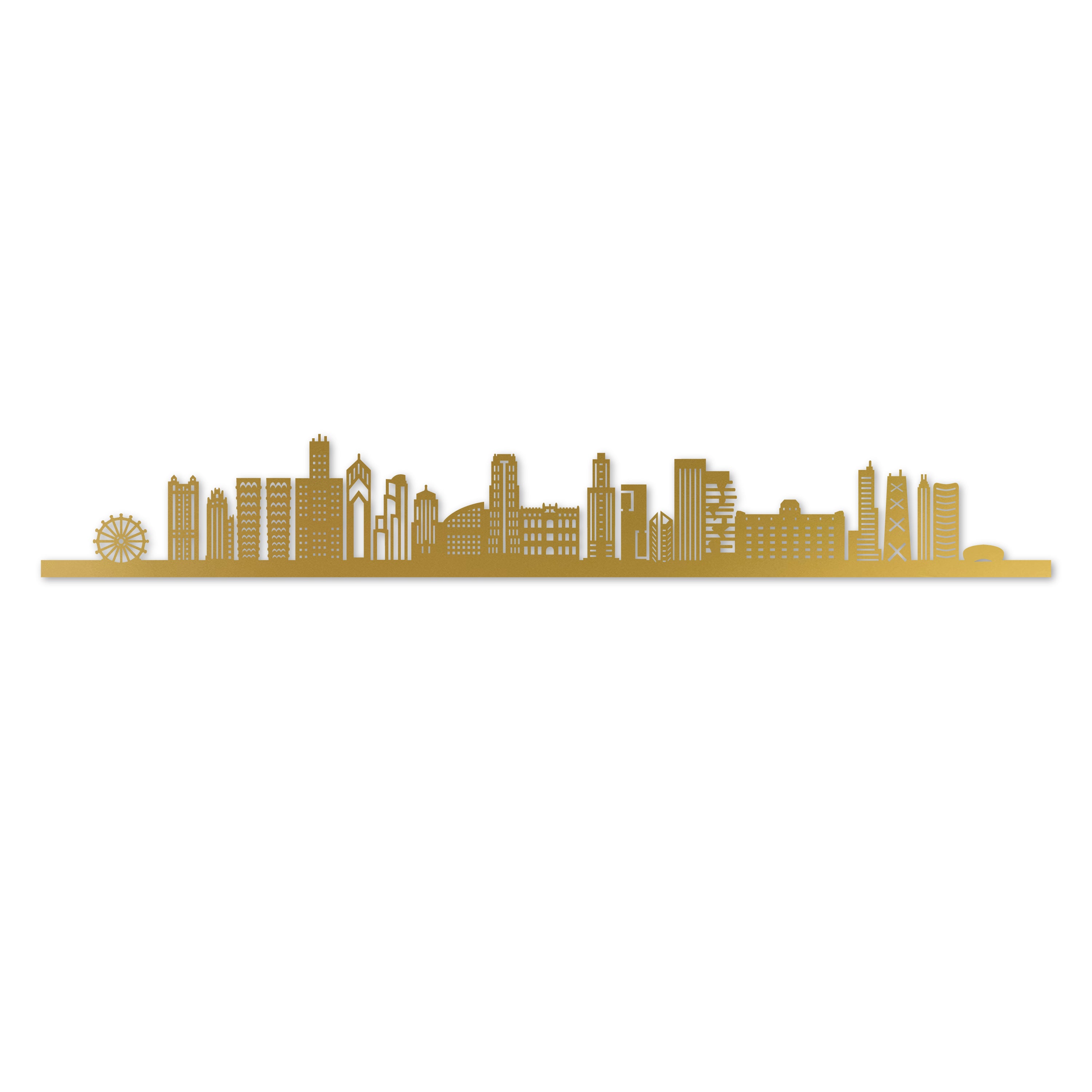 Chicago Skyline Laser Cut In Recycled Gold Acrylic