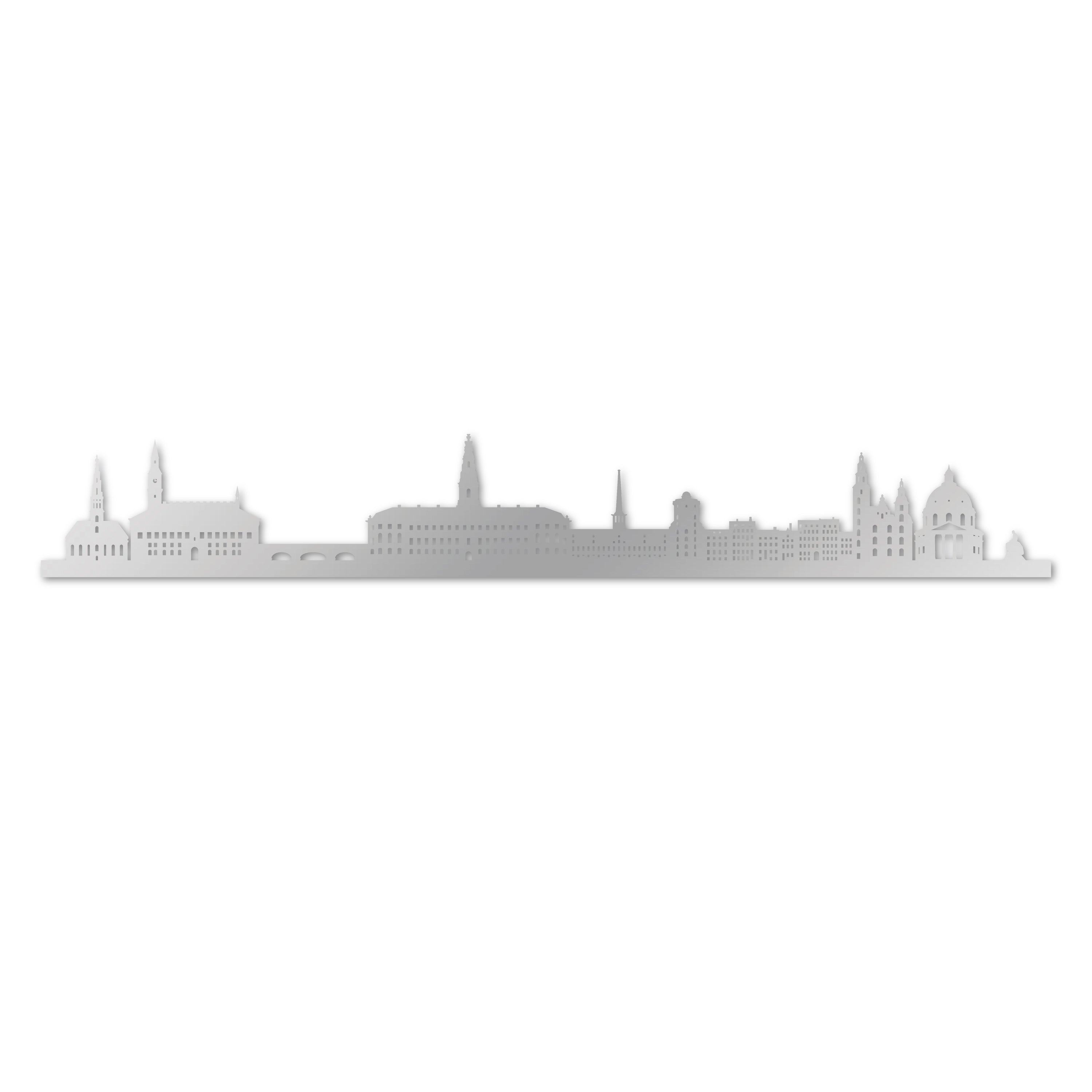 Skyline laser-cut in  reclycled acrylic on Seating Room's Wall
