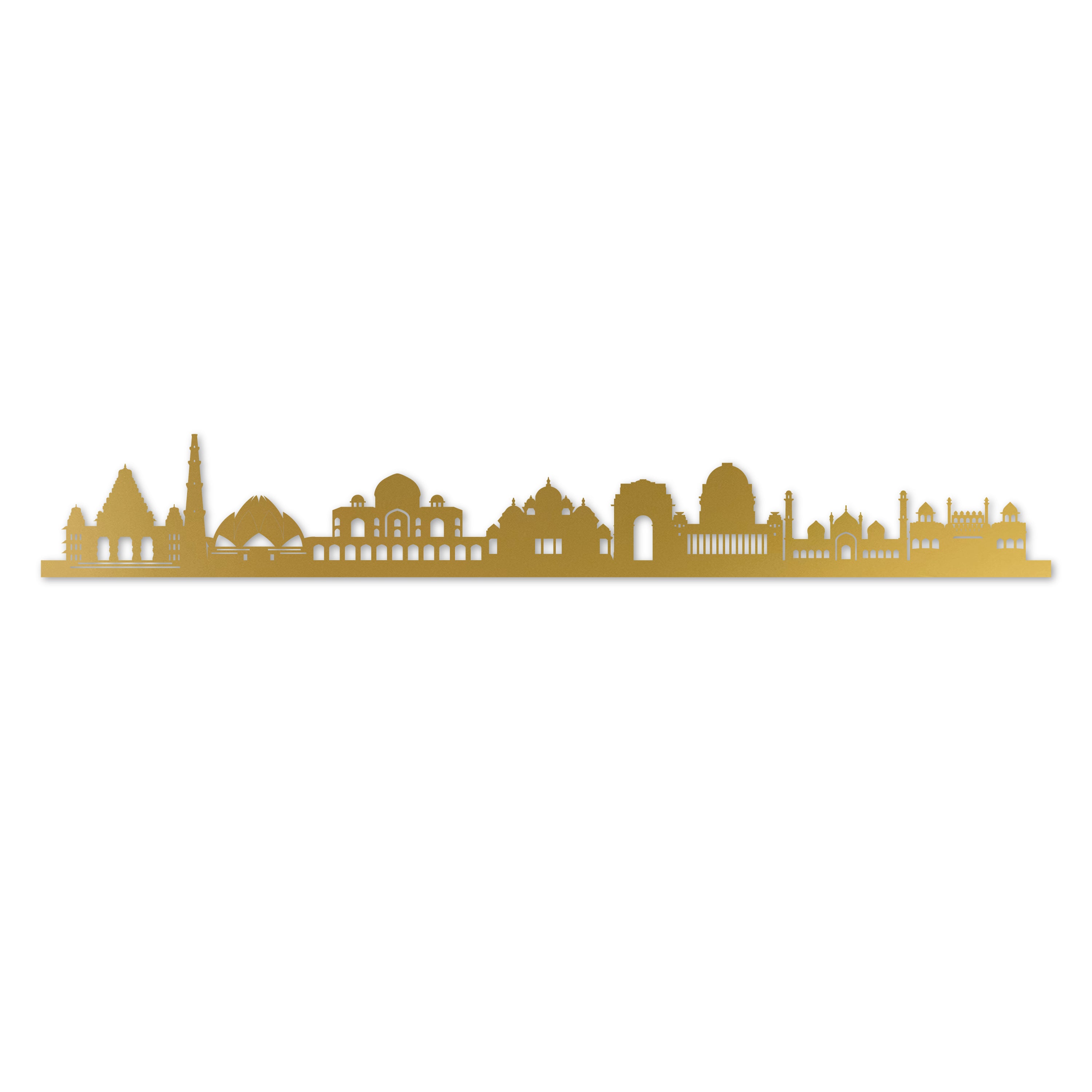Delhi Skyline Laser Cut In Recycled Gold Acrylic