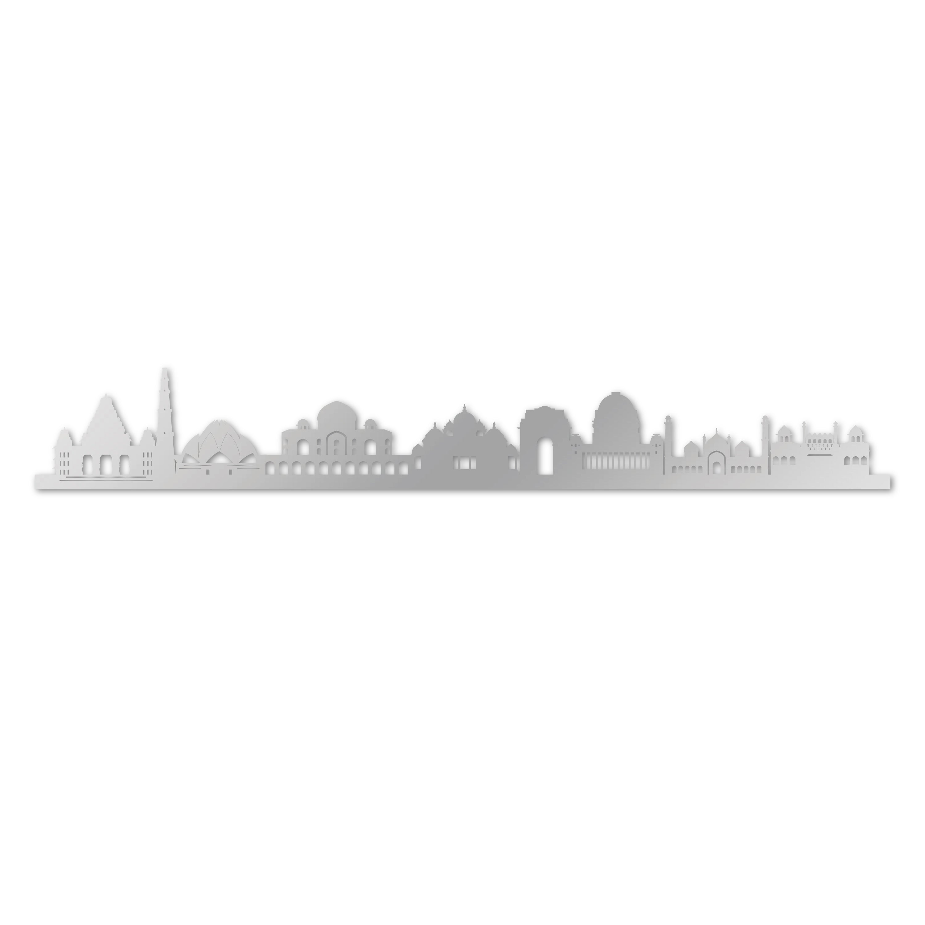 Skyline laser-cut in  reclycled acrylic on Seating Room's Wall