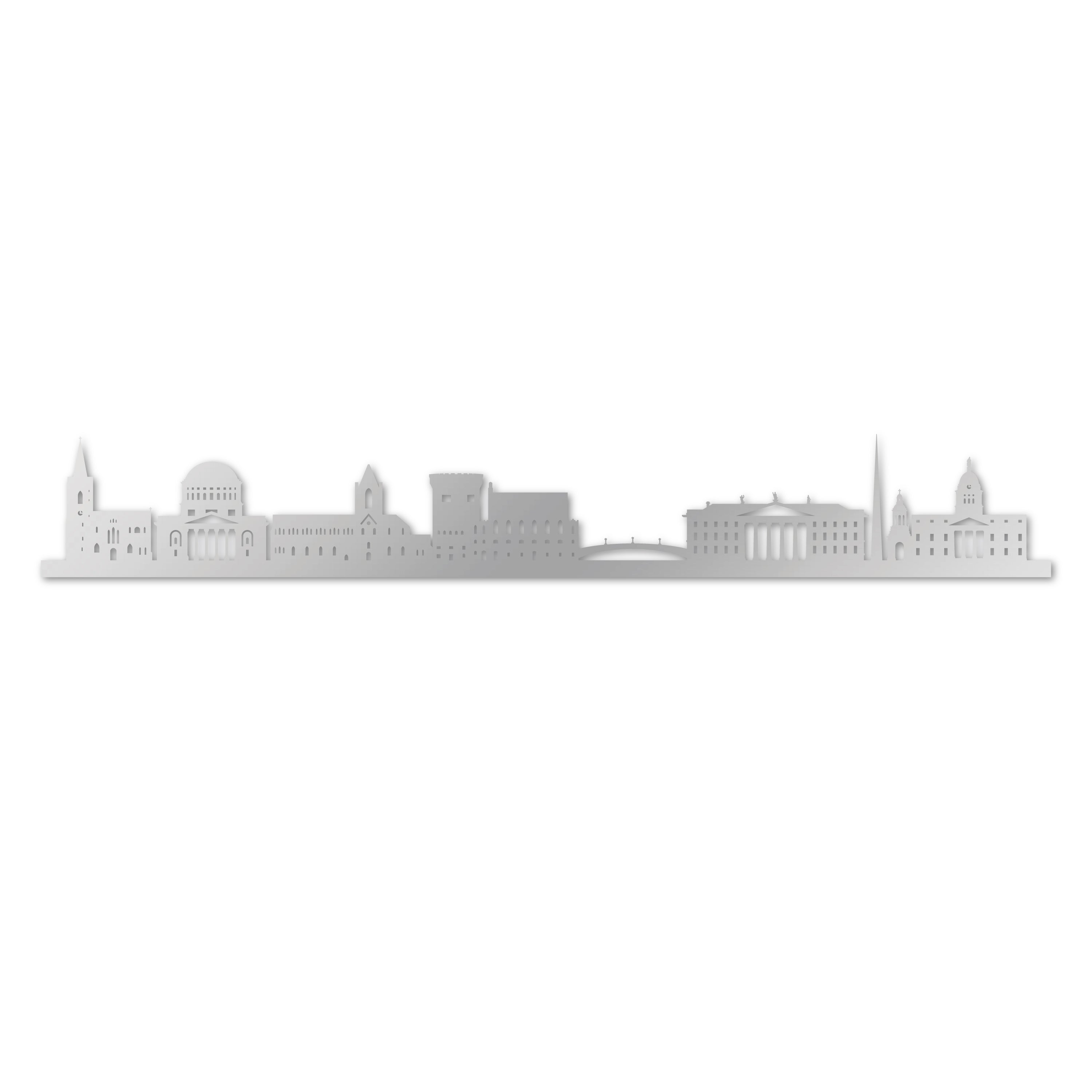 Skyline laser-cut in  reclycled acrylic on Seating Room's Wall