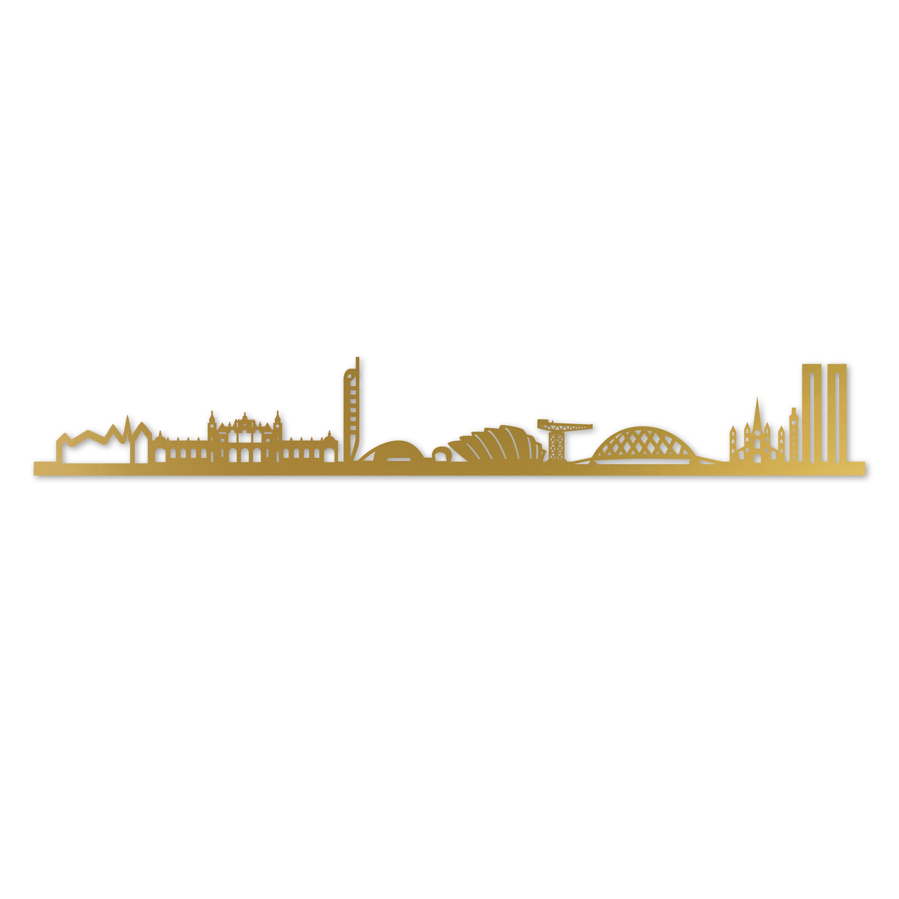 Glasgow Skyline Laser Cut In Recycled Gold Acrylic