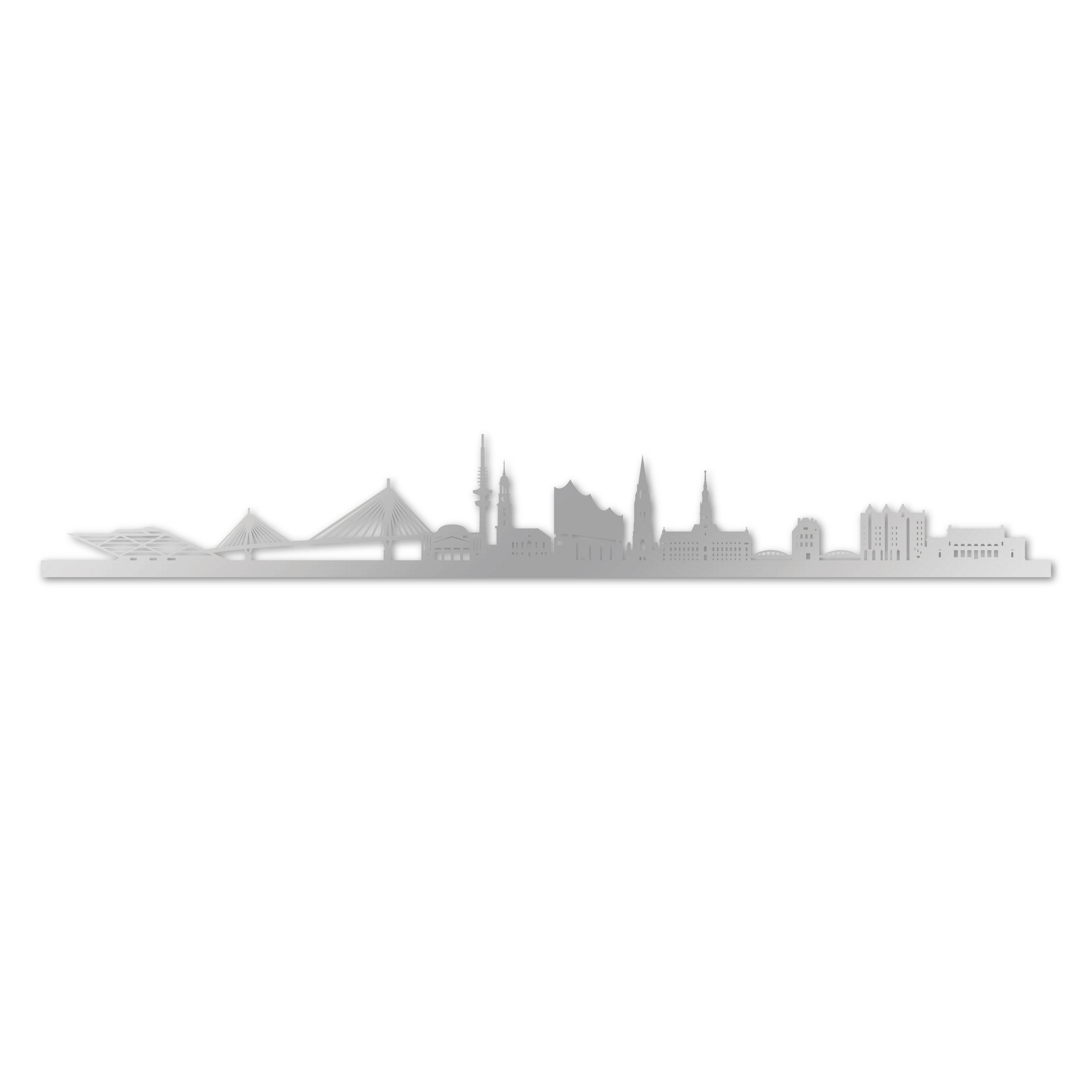 Skyline laser-cut in  reclycled acrylic on Seating Room's Wall