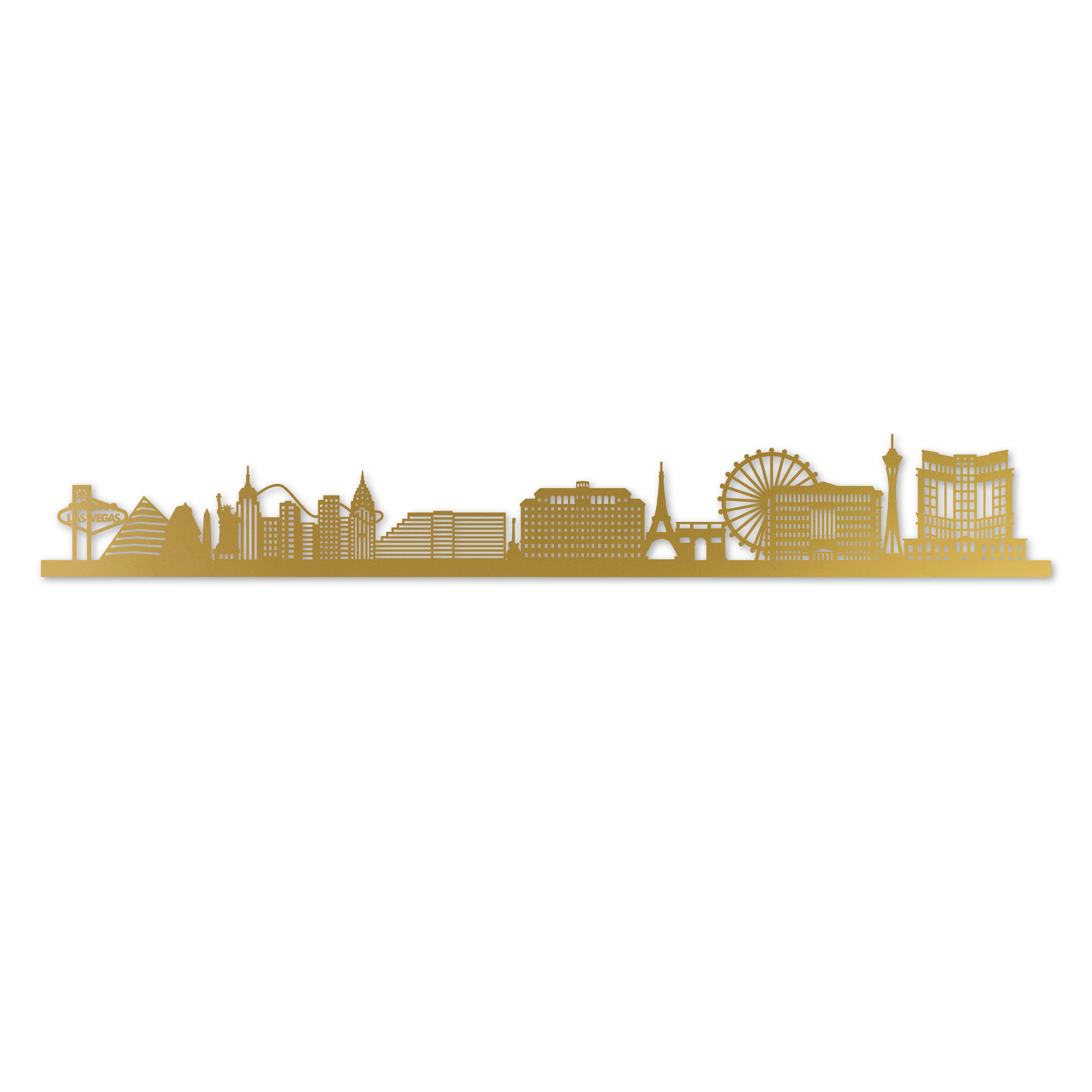 Las Vegas Skyline Laser Cut In Recycled Gold Acrylic