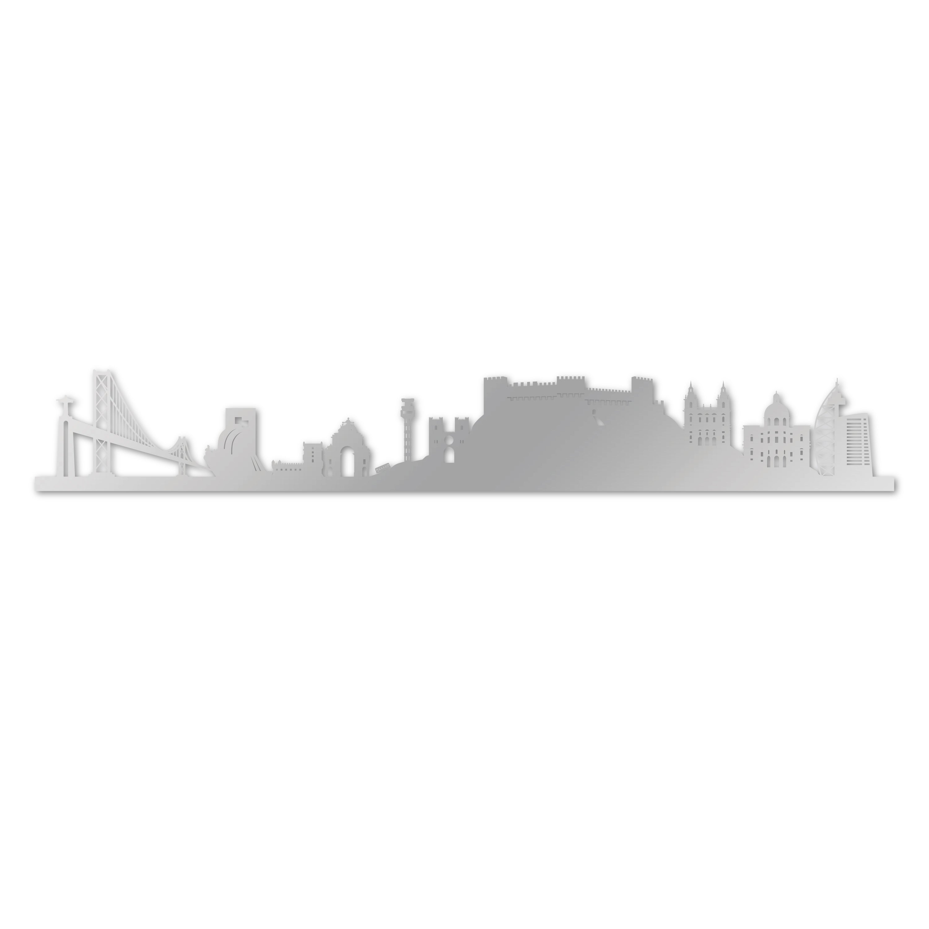 Skyline laser-cut in  reclycled acrylic on Seating Room's Wall