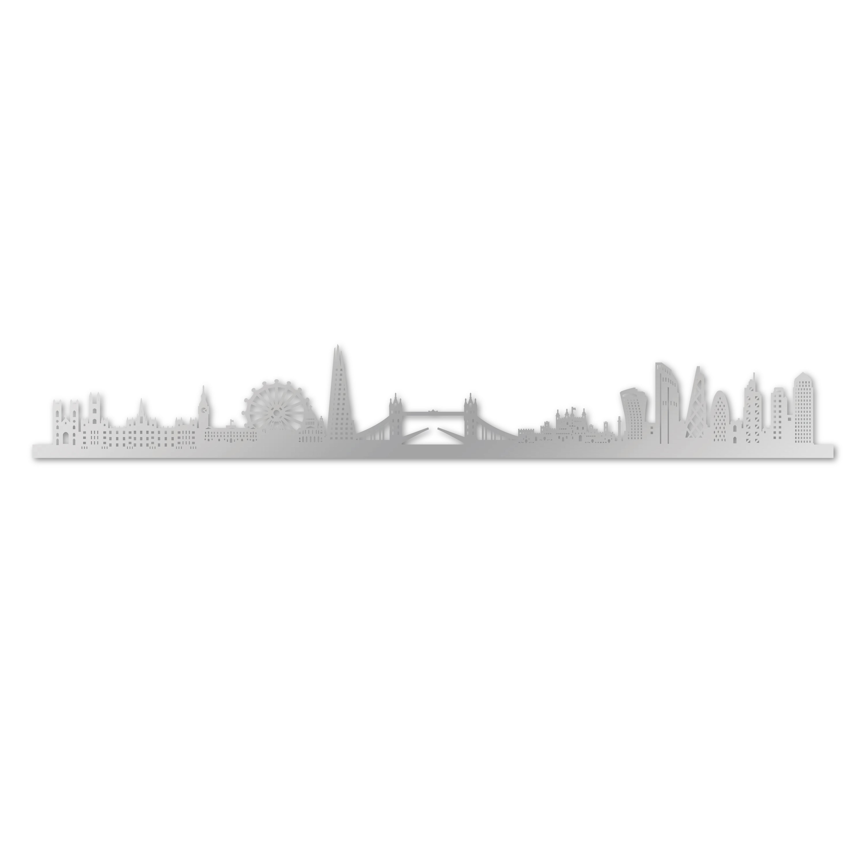 Skyline laser-cut in  reclycled acrylic on Seating Room's Wall