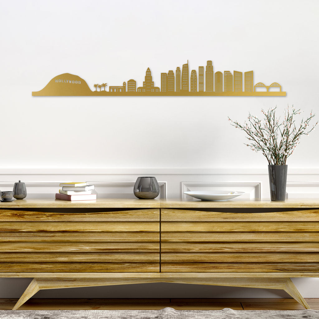 Los Angeles Gold By Siluet On Top Of Wood Console