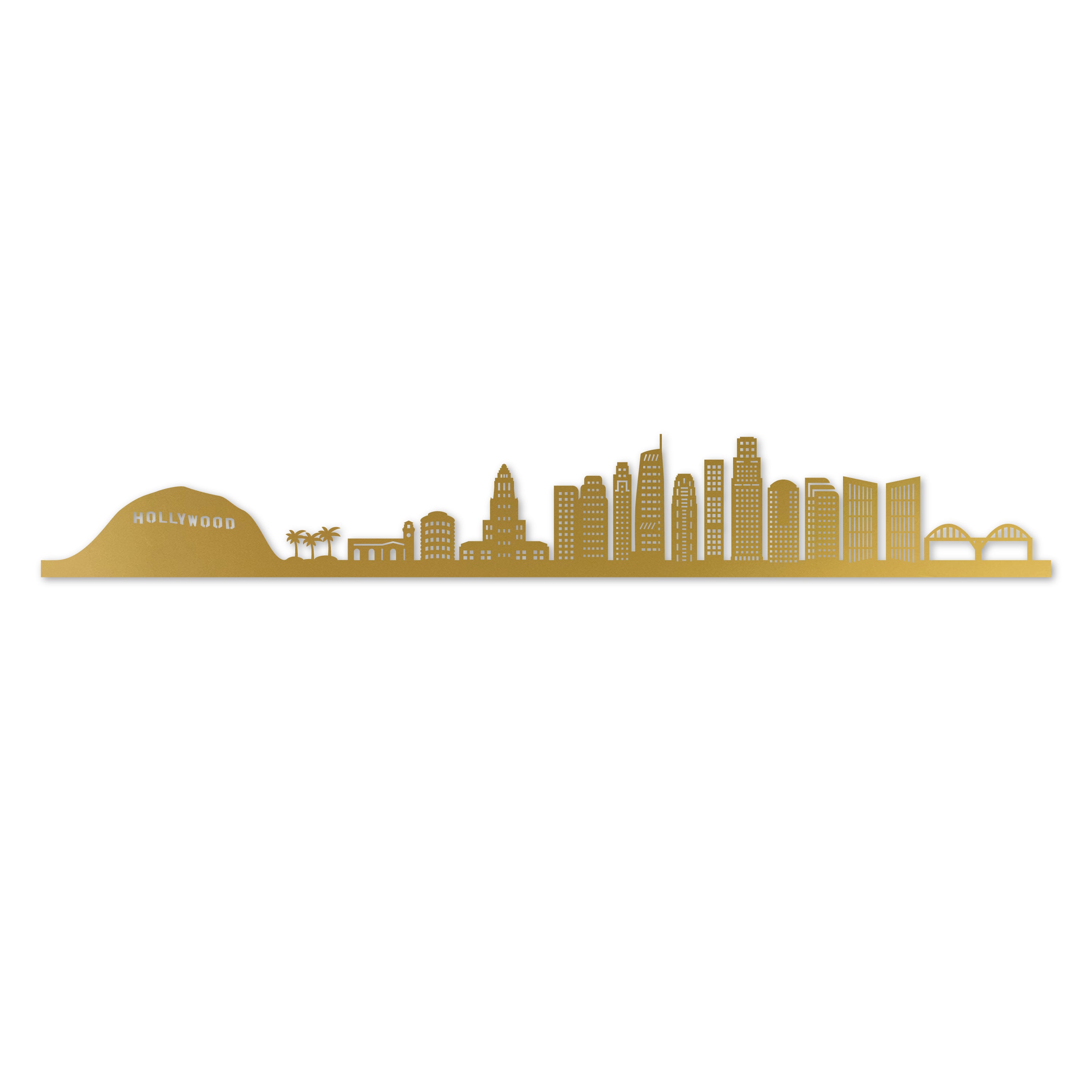 Los Angeles Skyline Laser Cut In Recycled Gold Acrylic