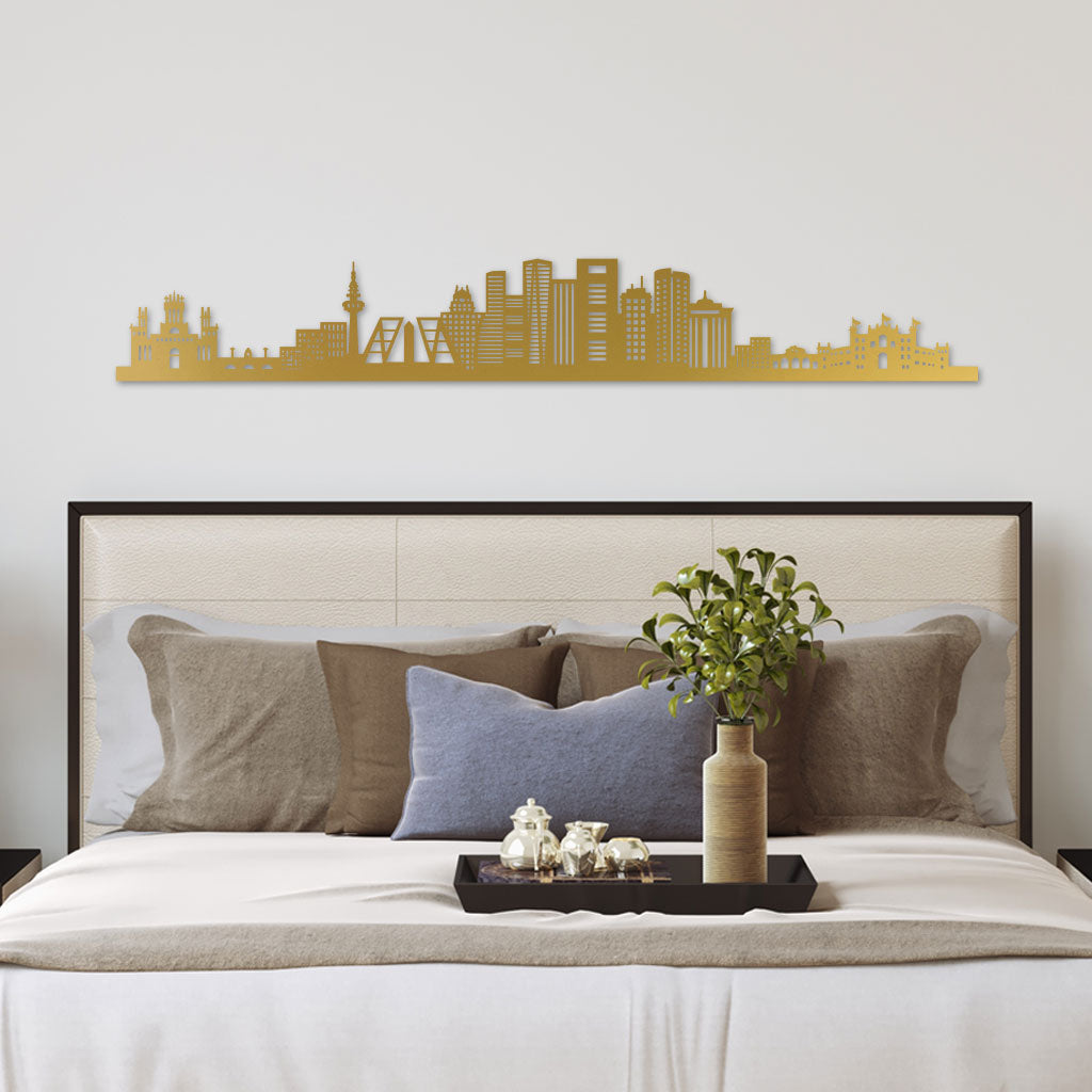 Madrid Gold By Siluet In White Lined Brown Bedroom