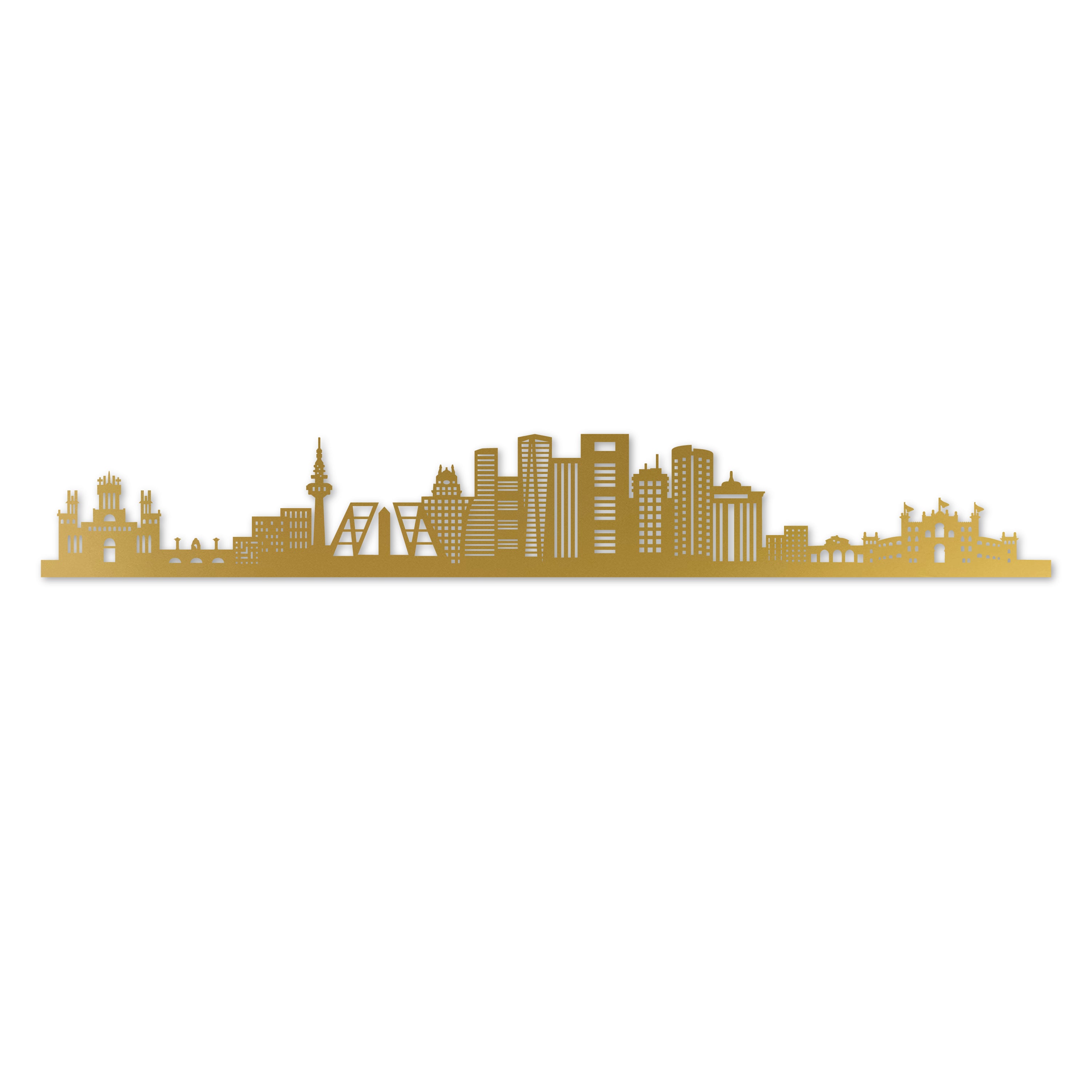 Madrid Skyline Laser Cut In Recycled Gold Acrylic