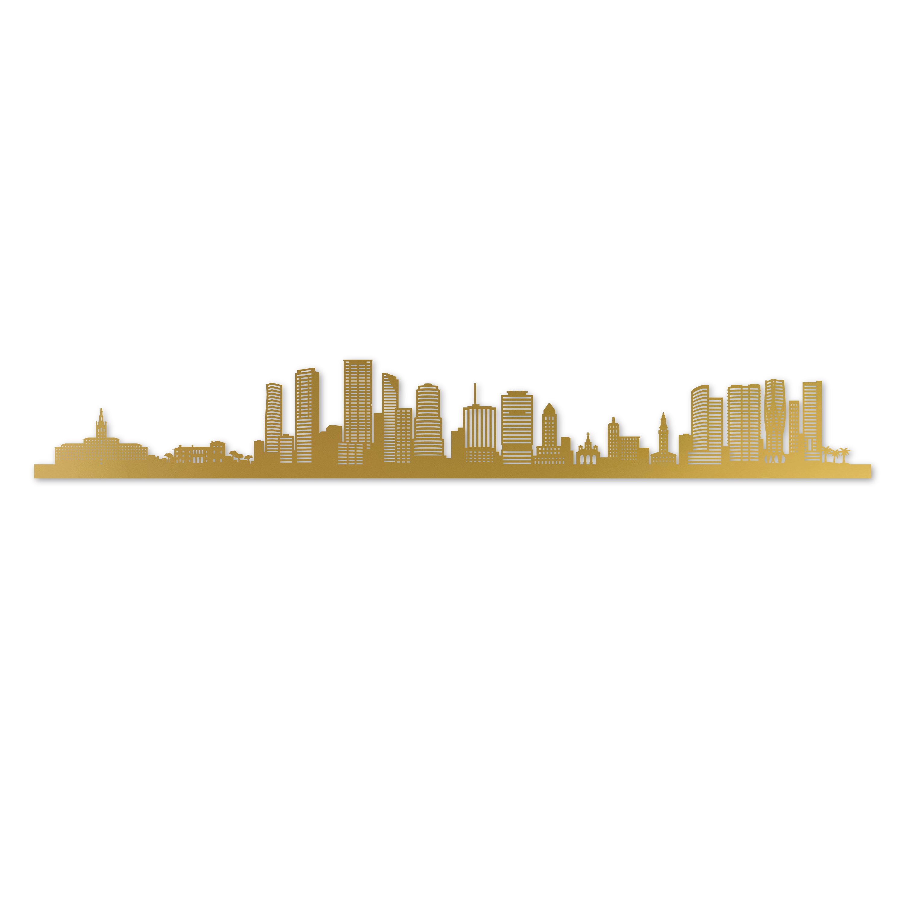Miami Skyline Laser Cut In Recycled Gold Acrylic