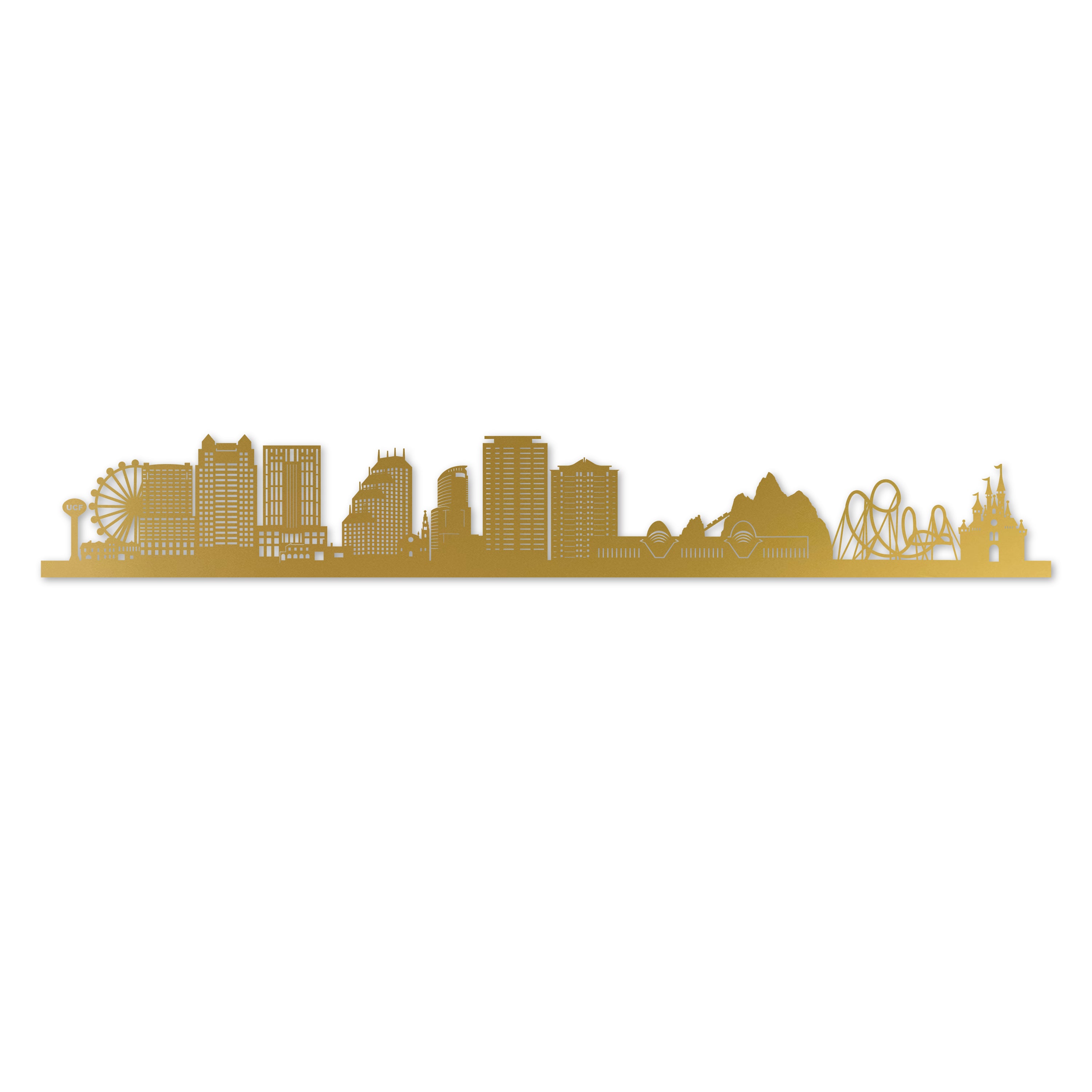 Orlando Skyline Laser Cut In Recycled Gold Acrylic