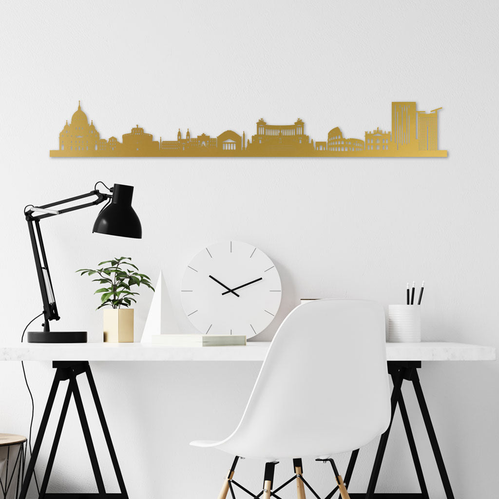 Rome Gold Skyline By Siluet Gold White Study Table
